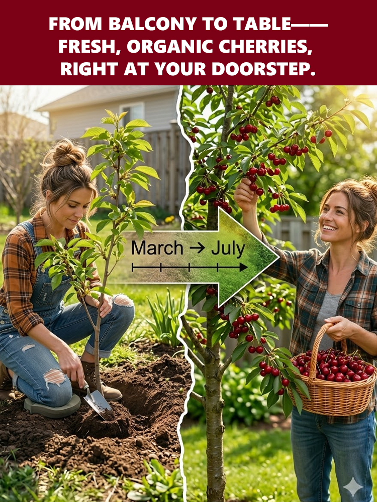 🍒 Extra Large Goma Hali Cherry Tree Saplings | Self-pollinating, Bears Fruit in the Same Year, Sweetness Up to 30% 🌳