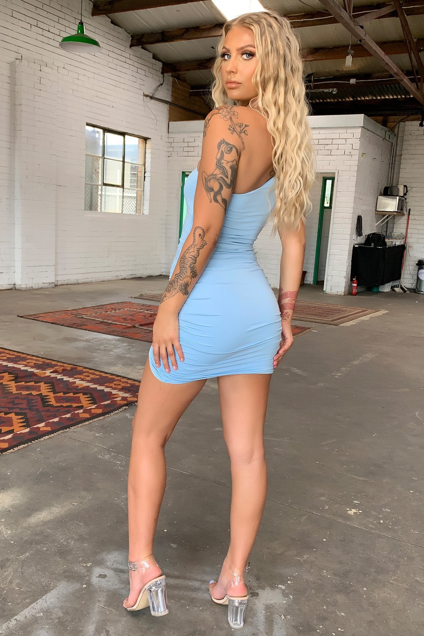 Tergel Dress - Baby Blue-Coutiqo