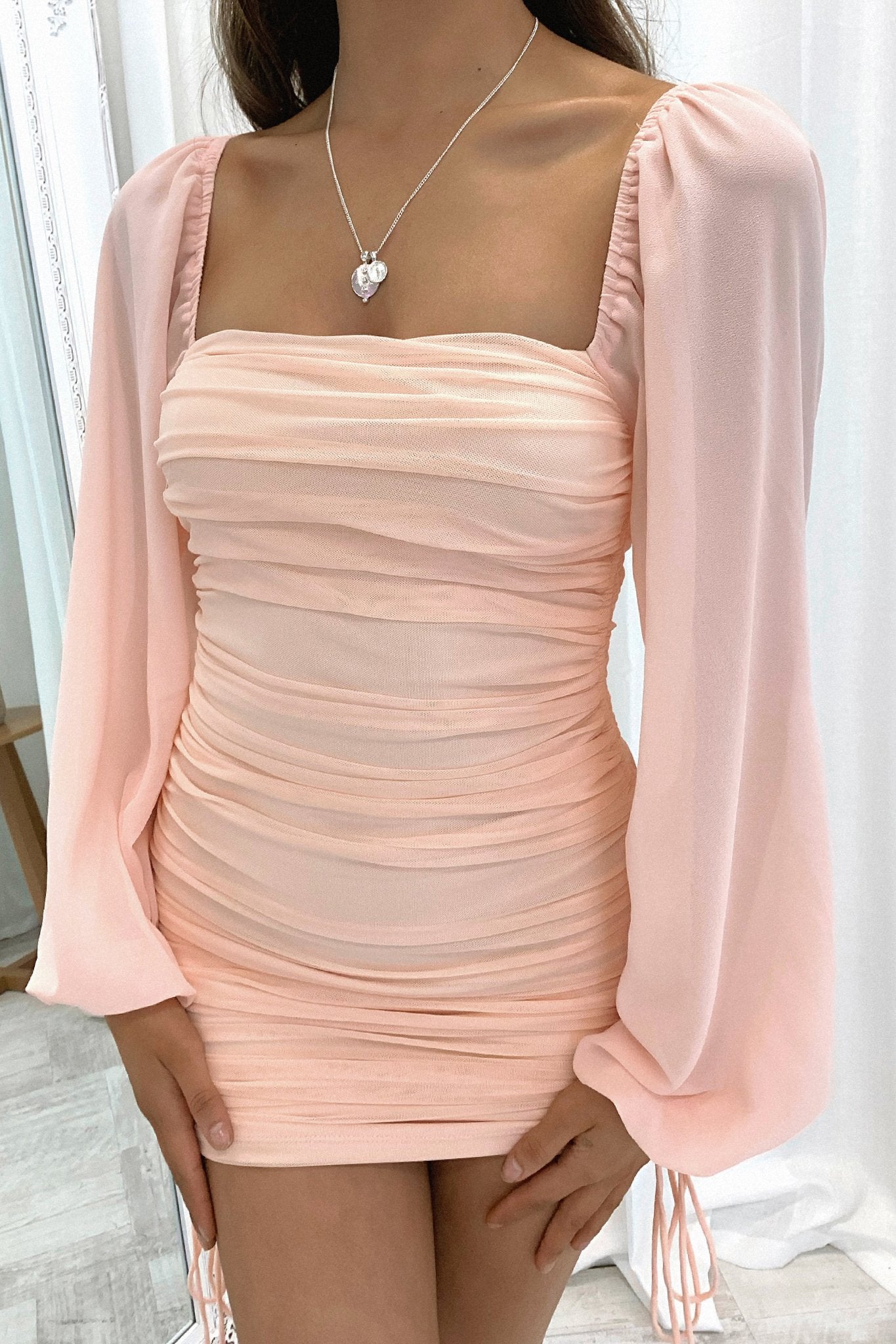Lorde Dress - Peach-Coutiqo