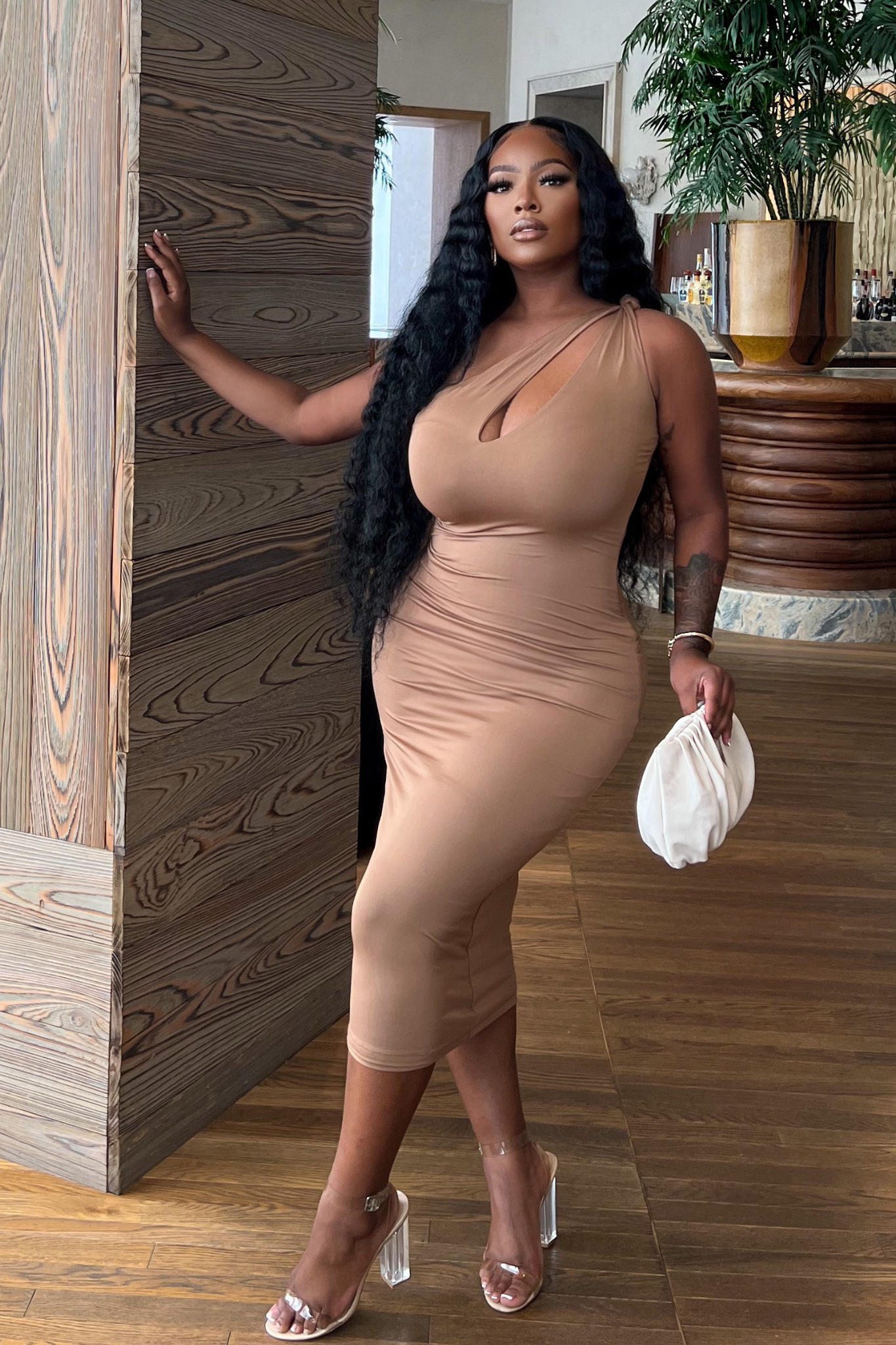 Ibiza Midi Dress - Brown-Coutiqo