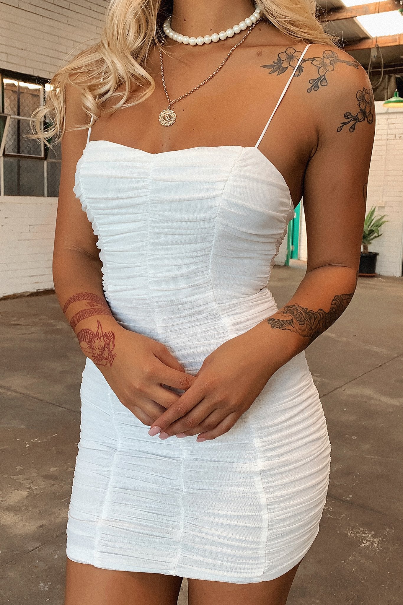 Ballina Dress - White-Coutiqo