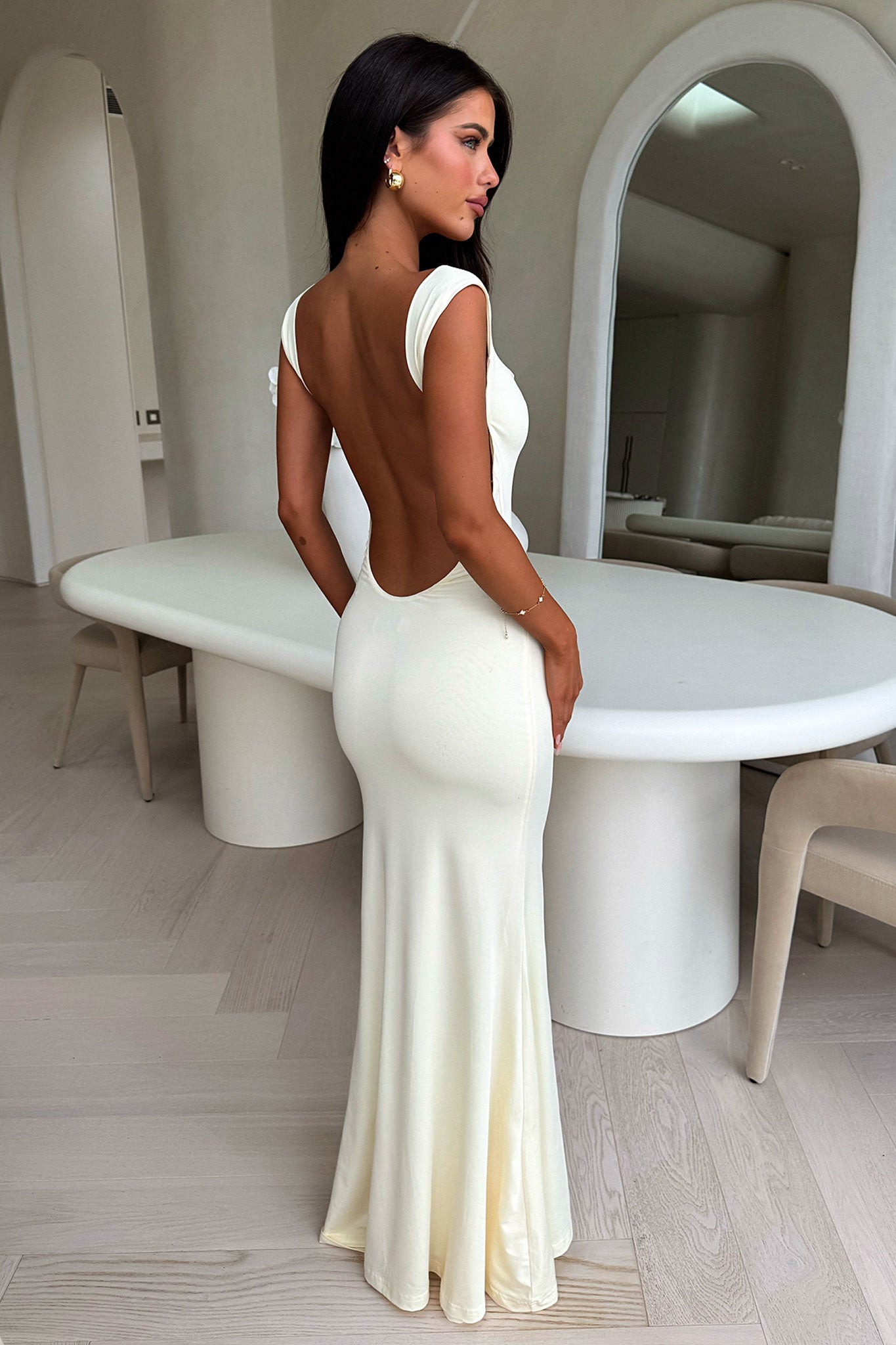 Elai Open Back Maxi Dress - Yellow-Coutiqo