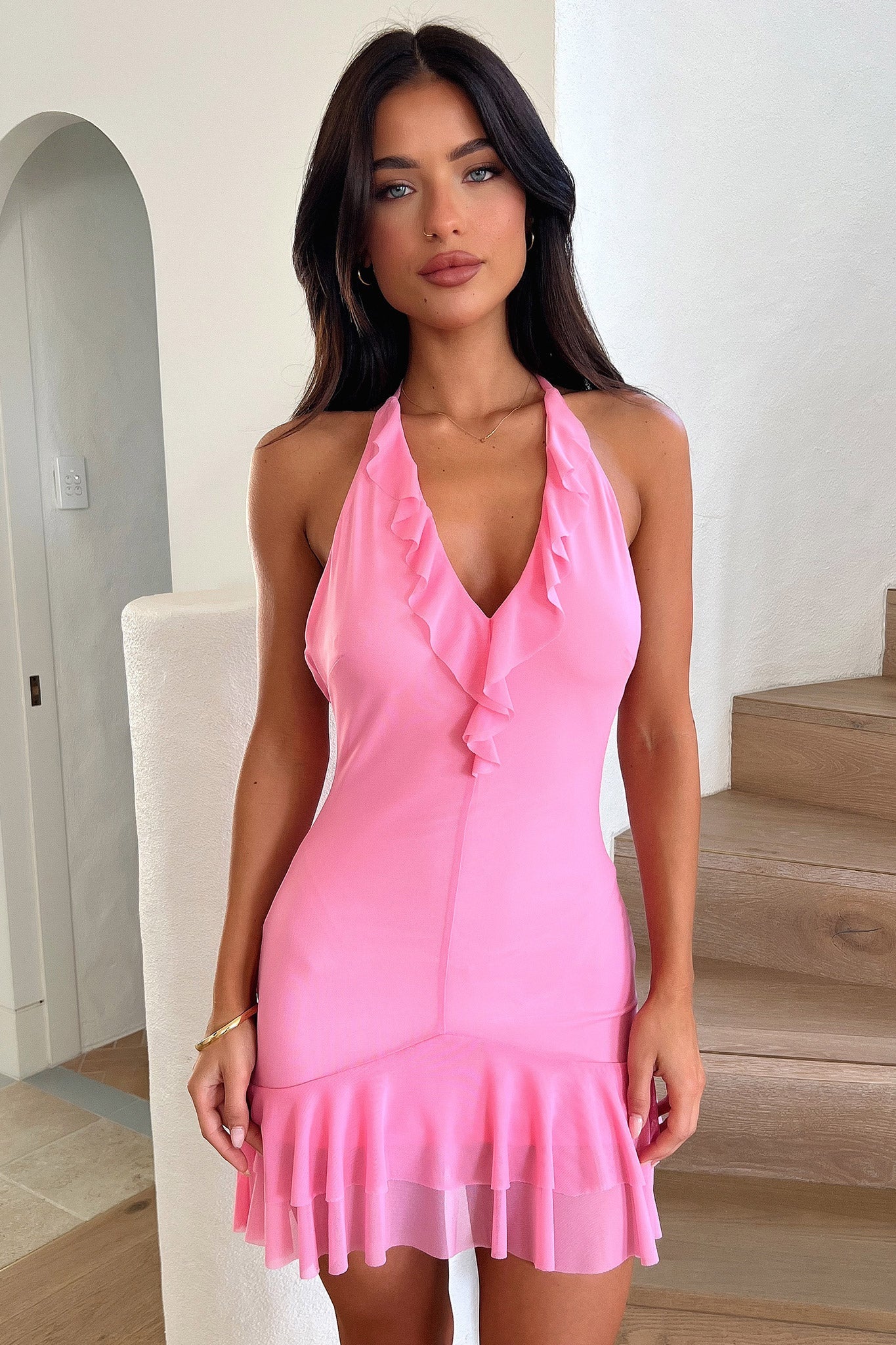 Laria Dress - Pink-Coutiqo