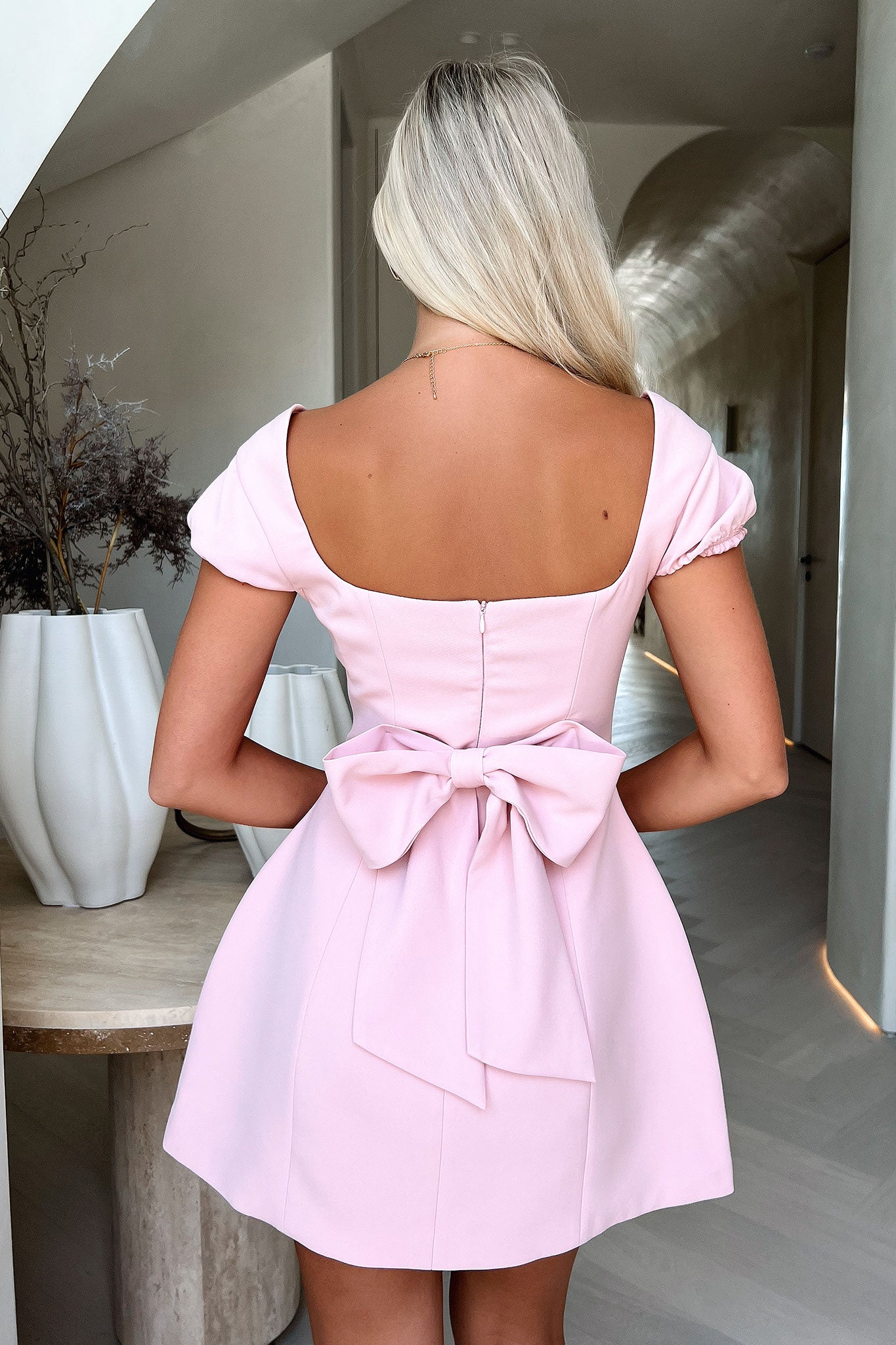 Arlette Mini Dress - Pink-Coutiqo