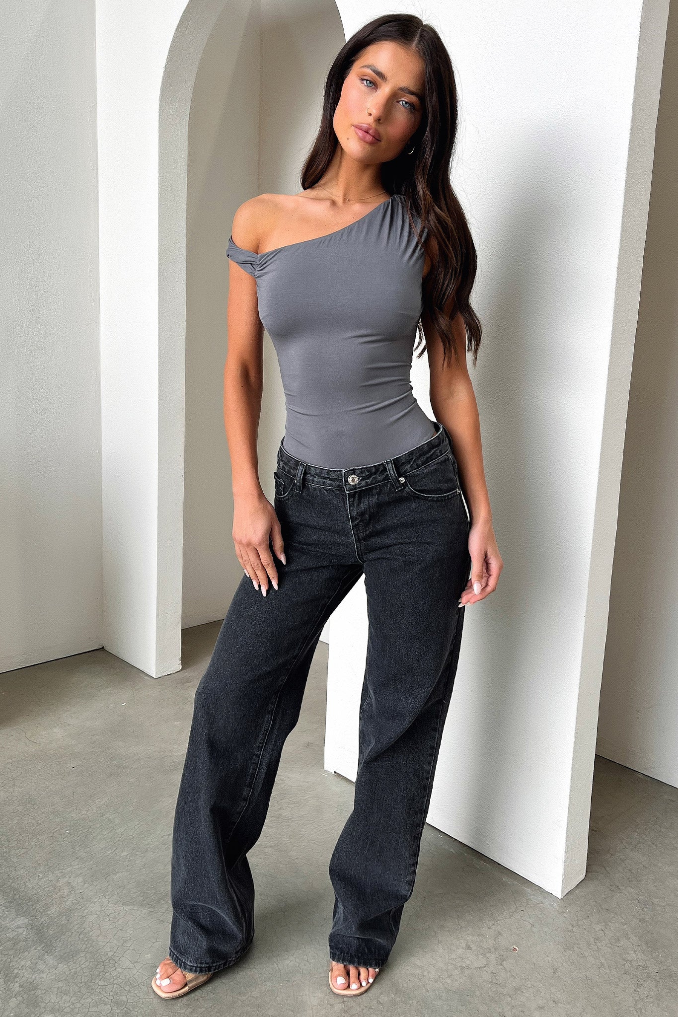 Aspen Bodysuit - Charcoal-Coutiqo