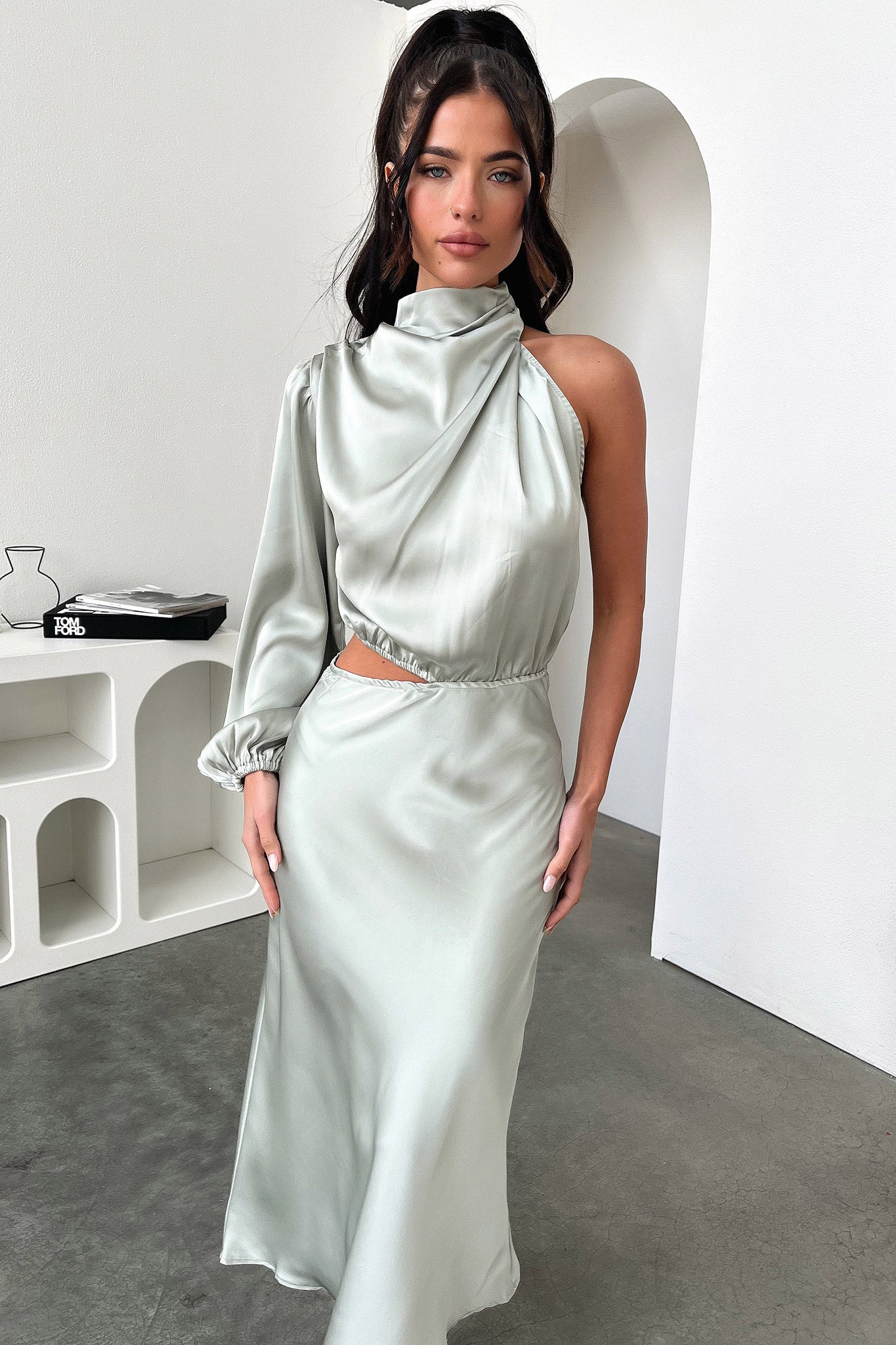 Atonia Midi Dress - Sage-Coutiqo