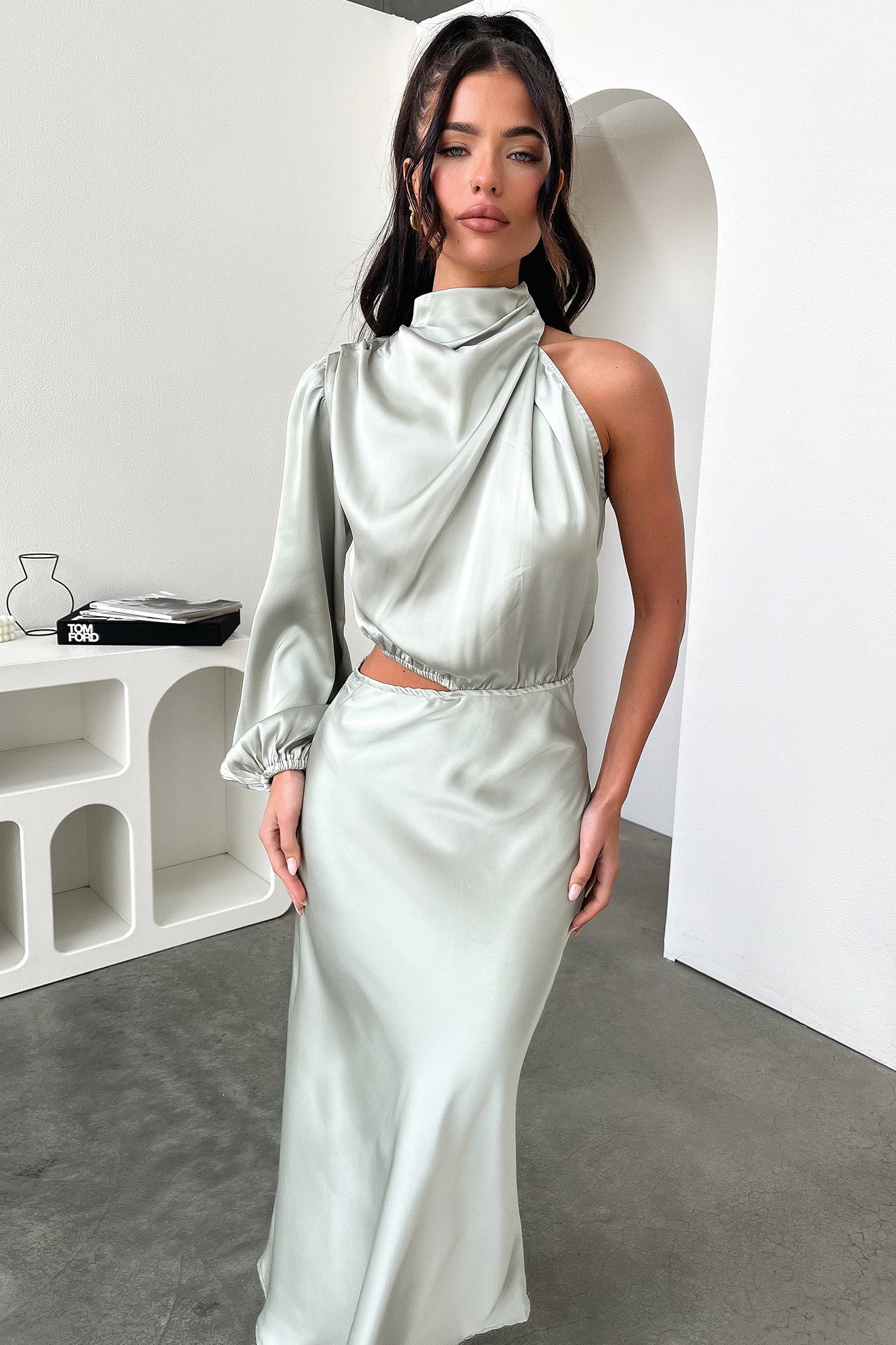 Atonia Midi Dress - Sage-Coutiqo