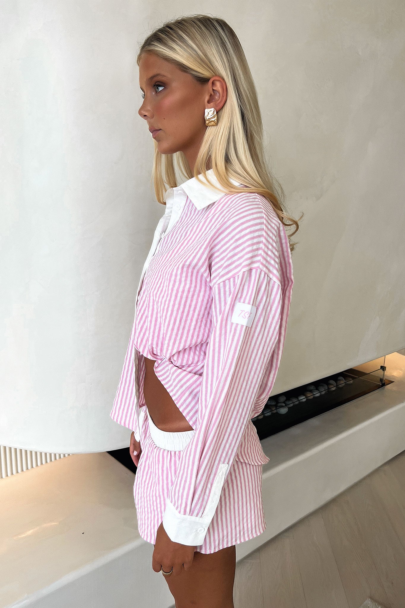 Augusta Shirt - Pink Pinstripe-Coutiqo