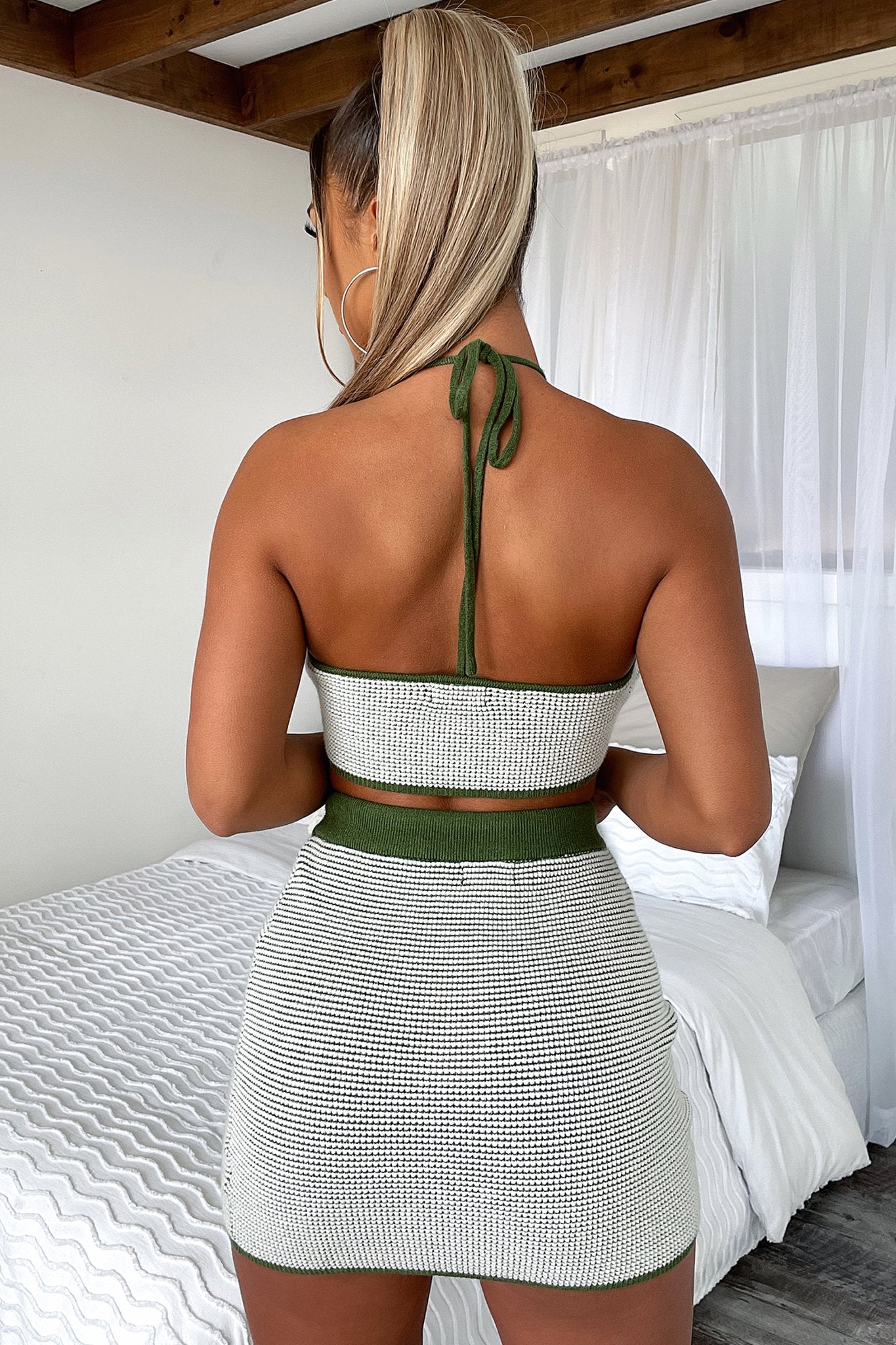 Ava Knit Crop - Green-Coutiqo