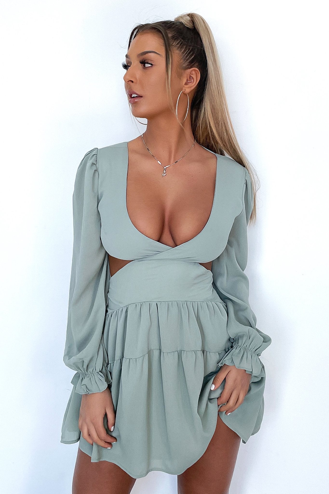 Avalon Dress - Sage-Coutiqo