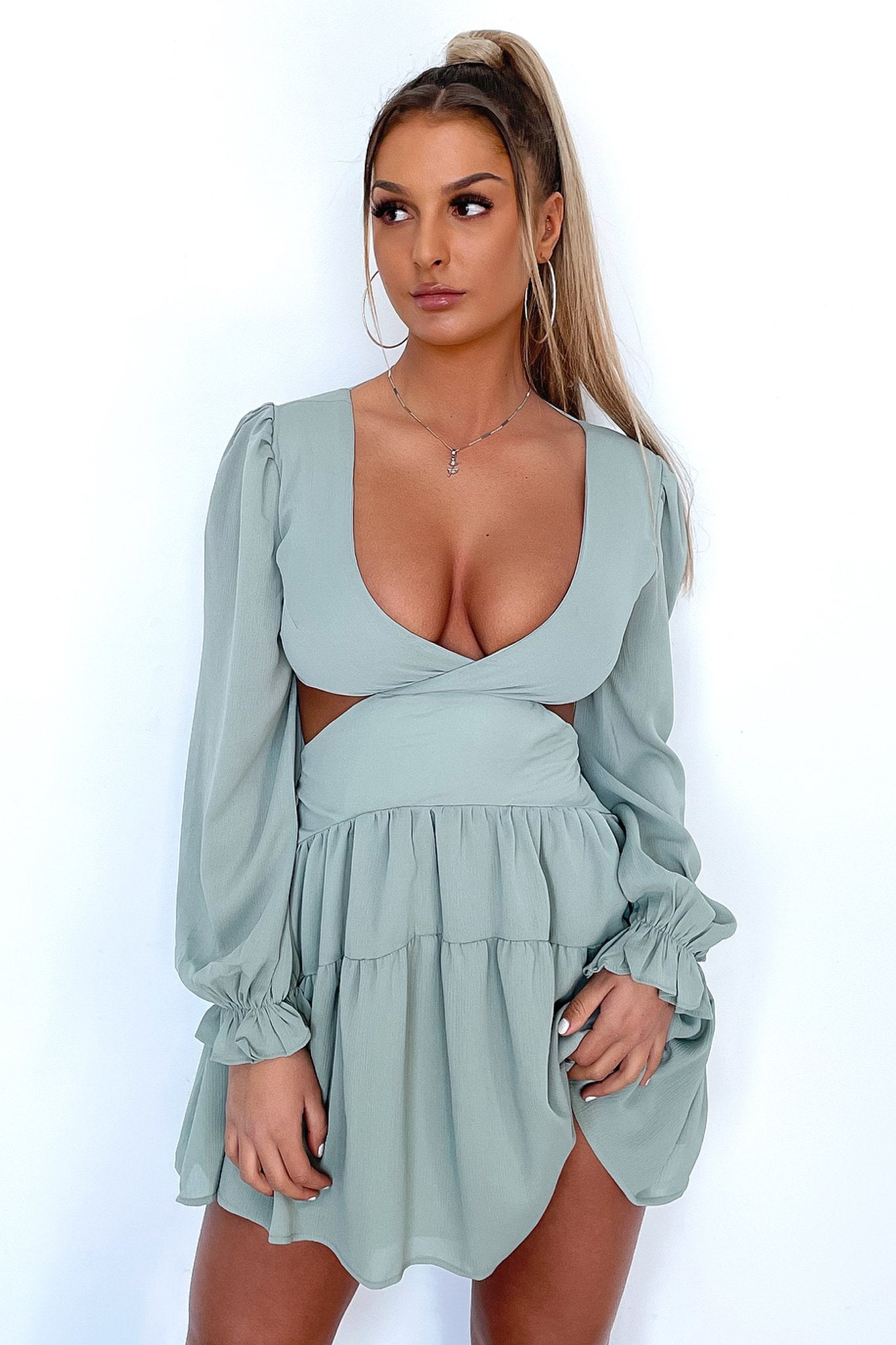 Avalon Dress - Sage-Coutiqo