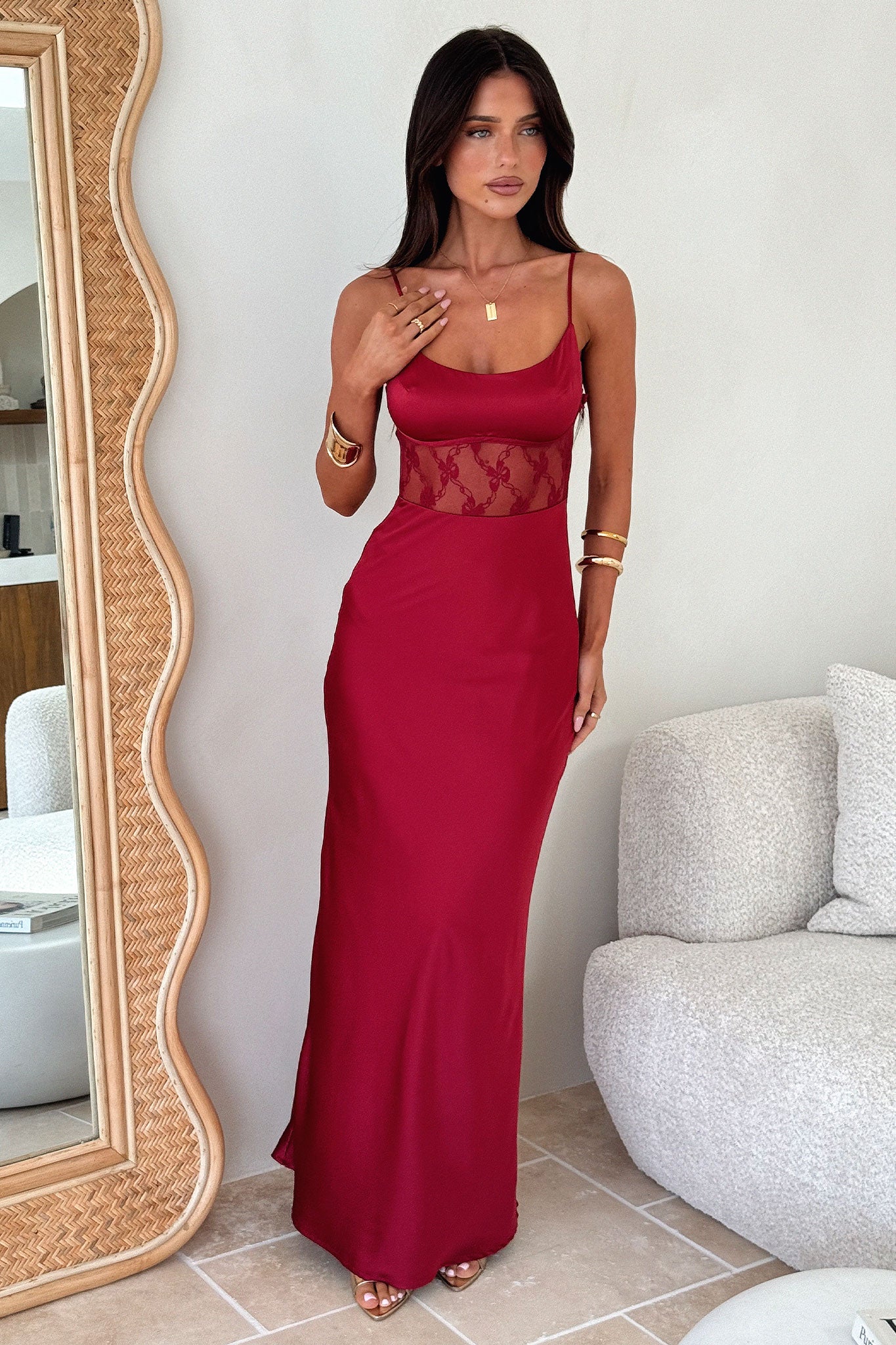 Azaria Maxi Dress - Red-Coutiqo