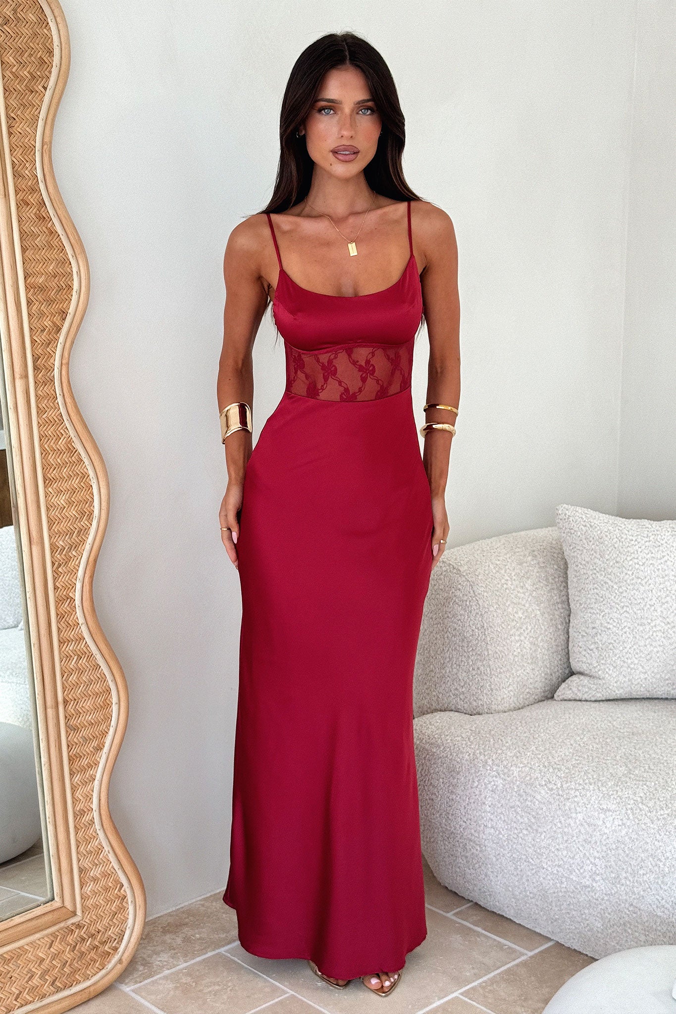 Azaria Maxi Dress - Red-Coutiqo