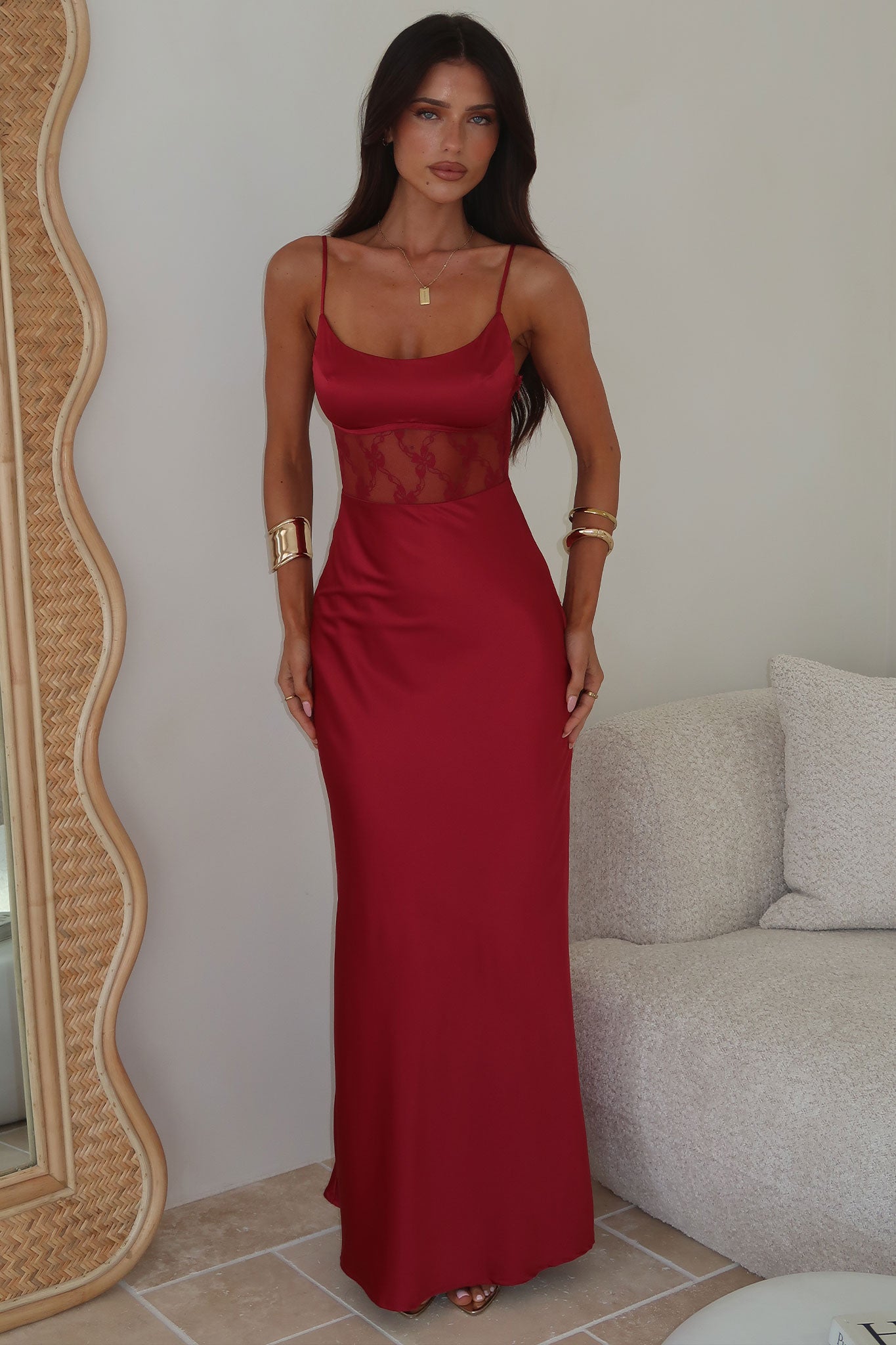 Azaria Maxi Dress - Red-Coutiqo