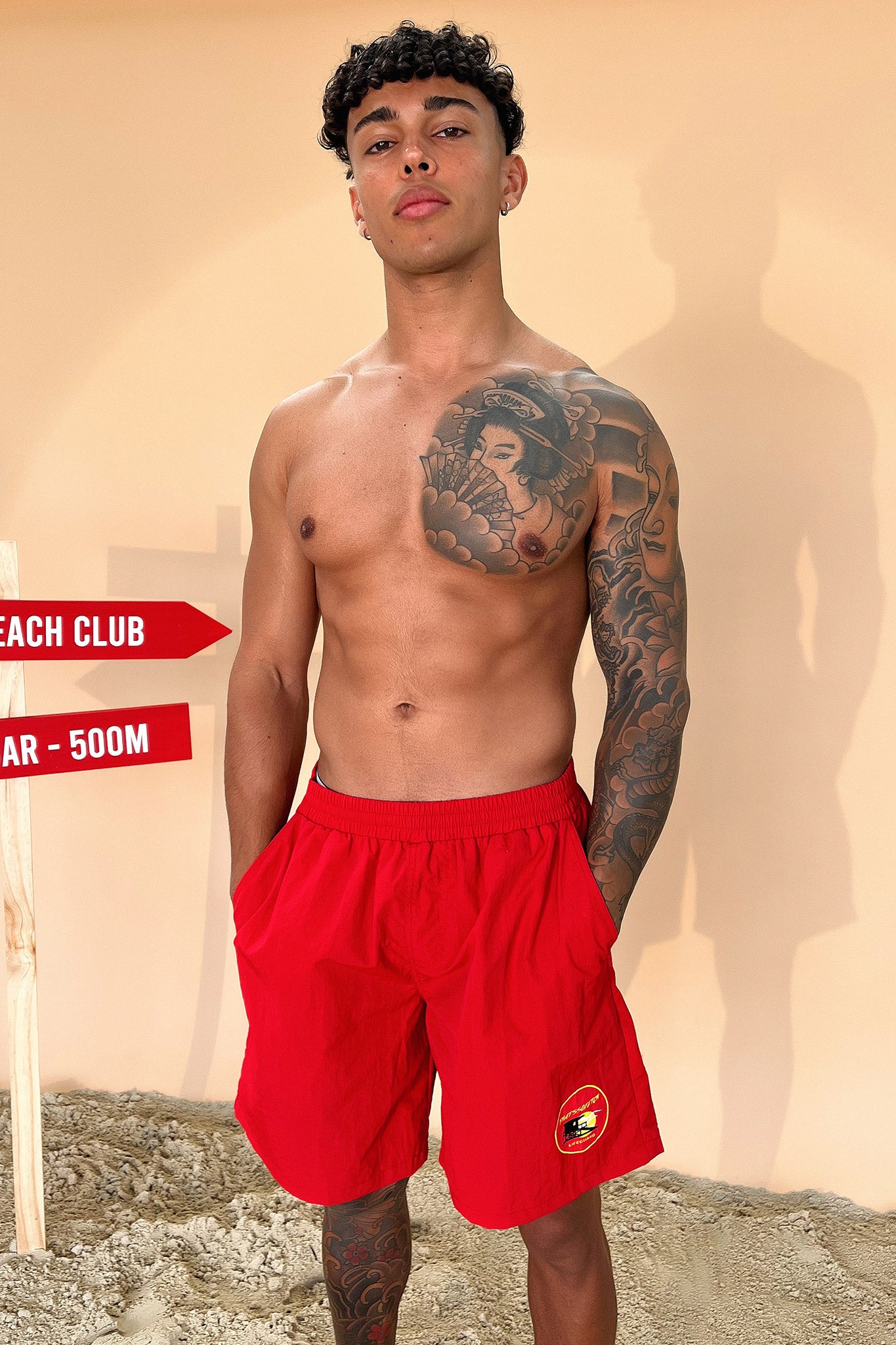 Bae Shorts - Red-Coutiqo