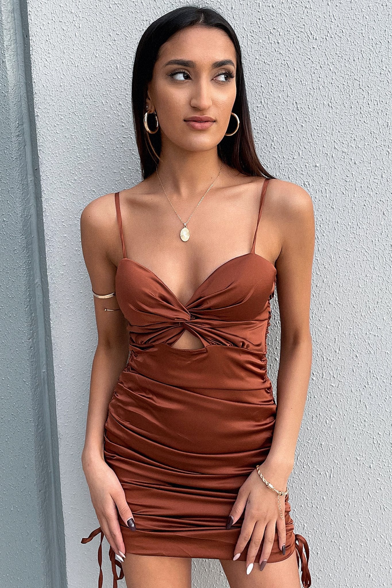 Ballerina Dress - Brown-Coutiqo