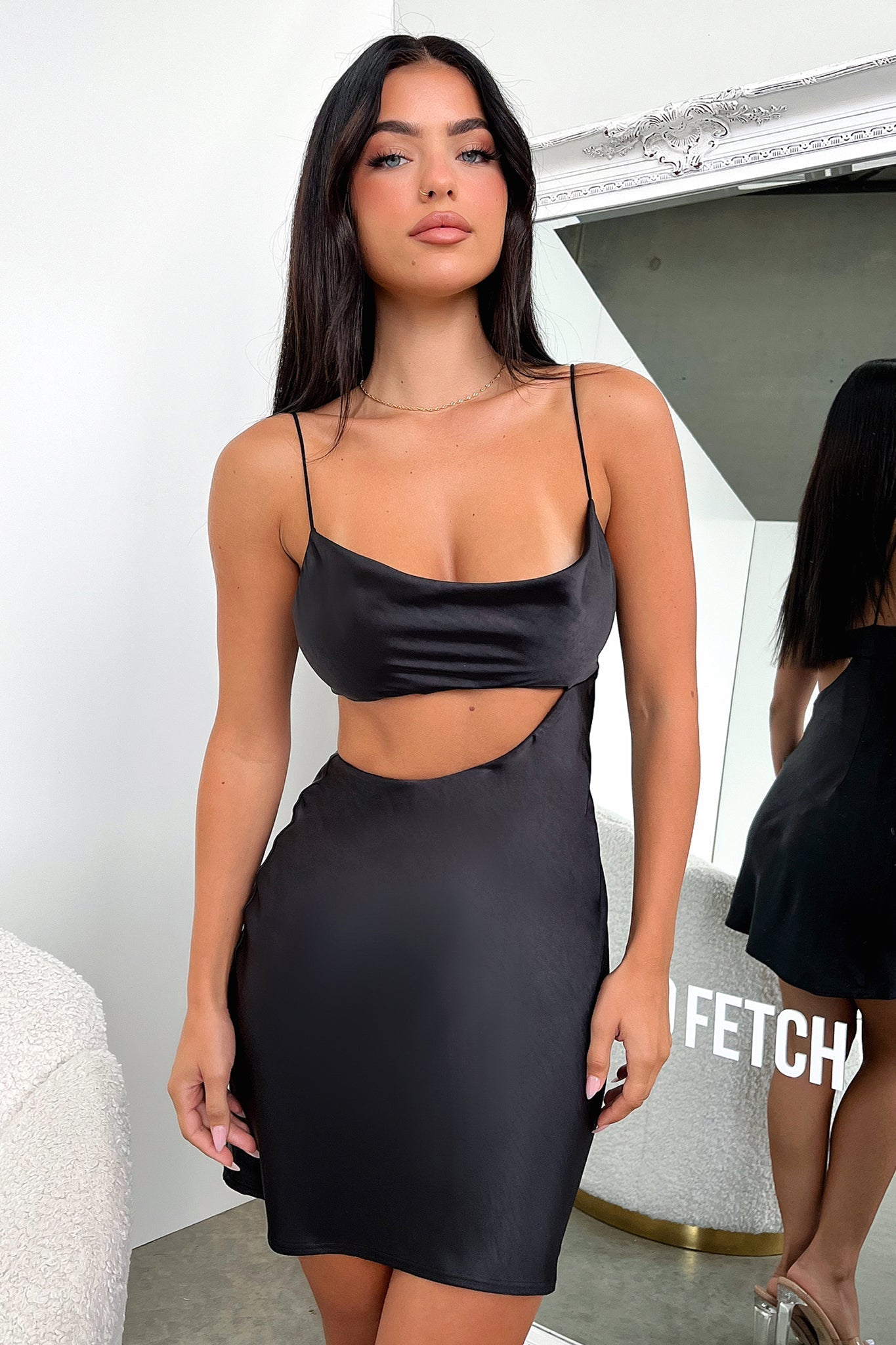 Oasis Mini Dress - Black-Coutiqo