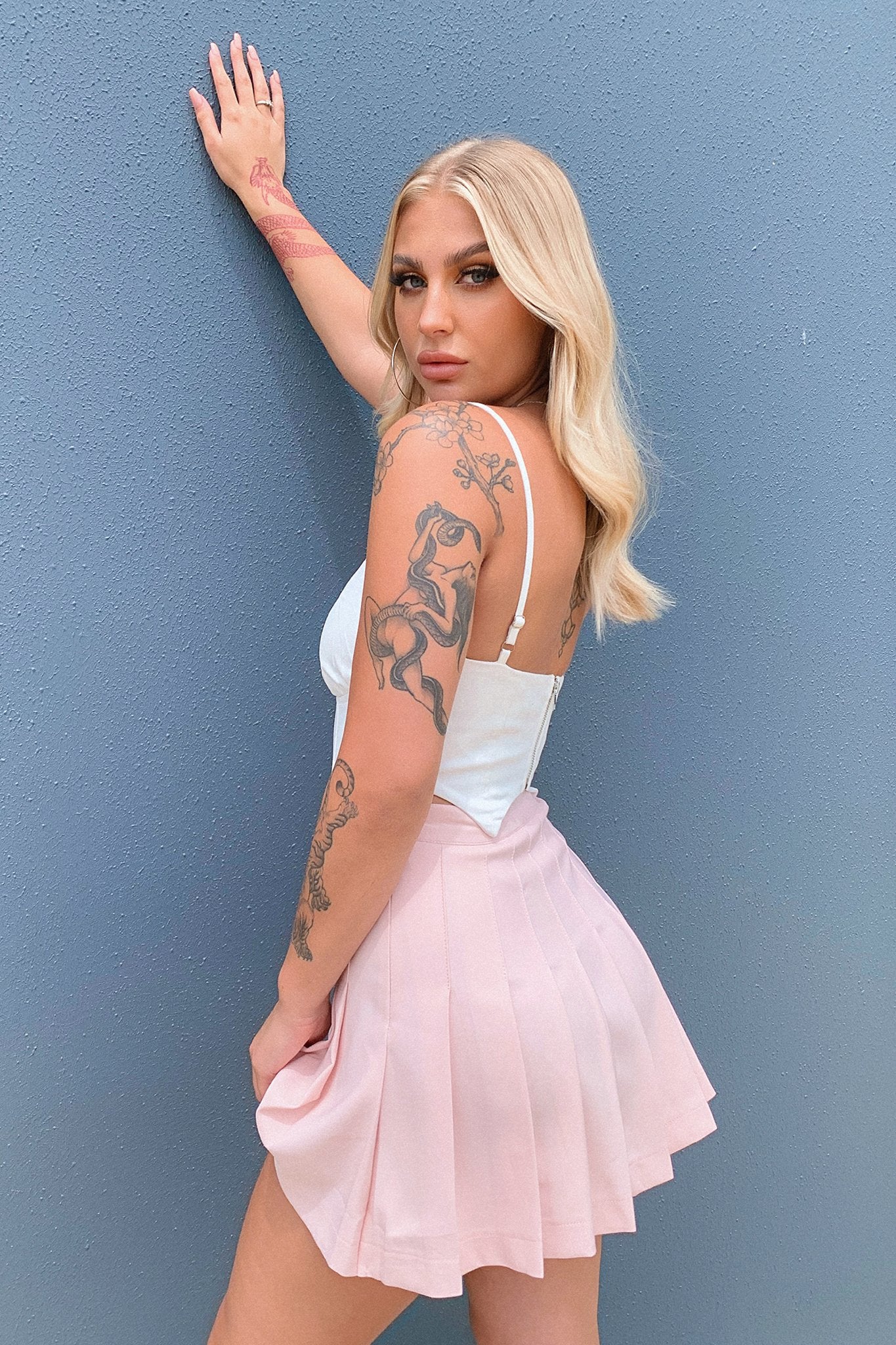 Brooke Bustier Crop - White-Coutiqo