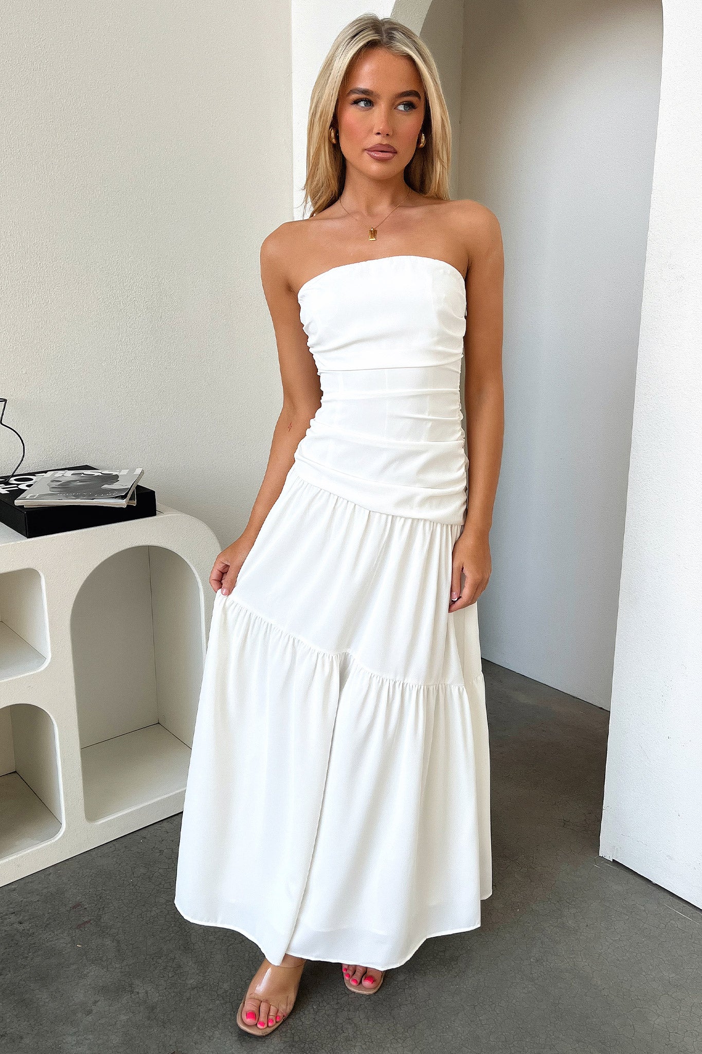 Charlotte Maxi Dress - White-Coutiqo