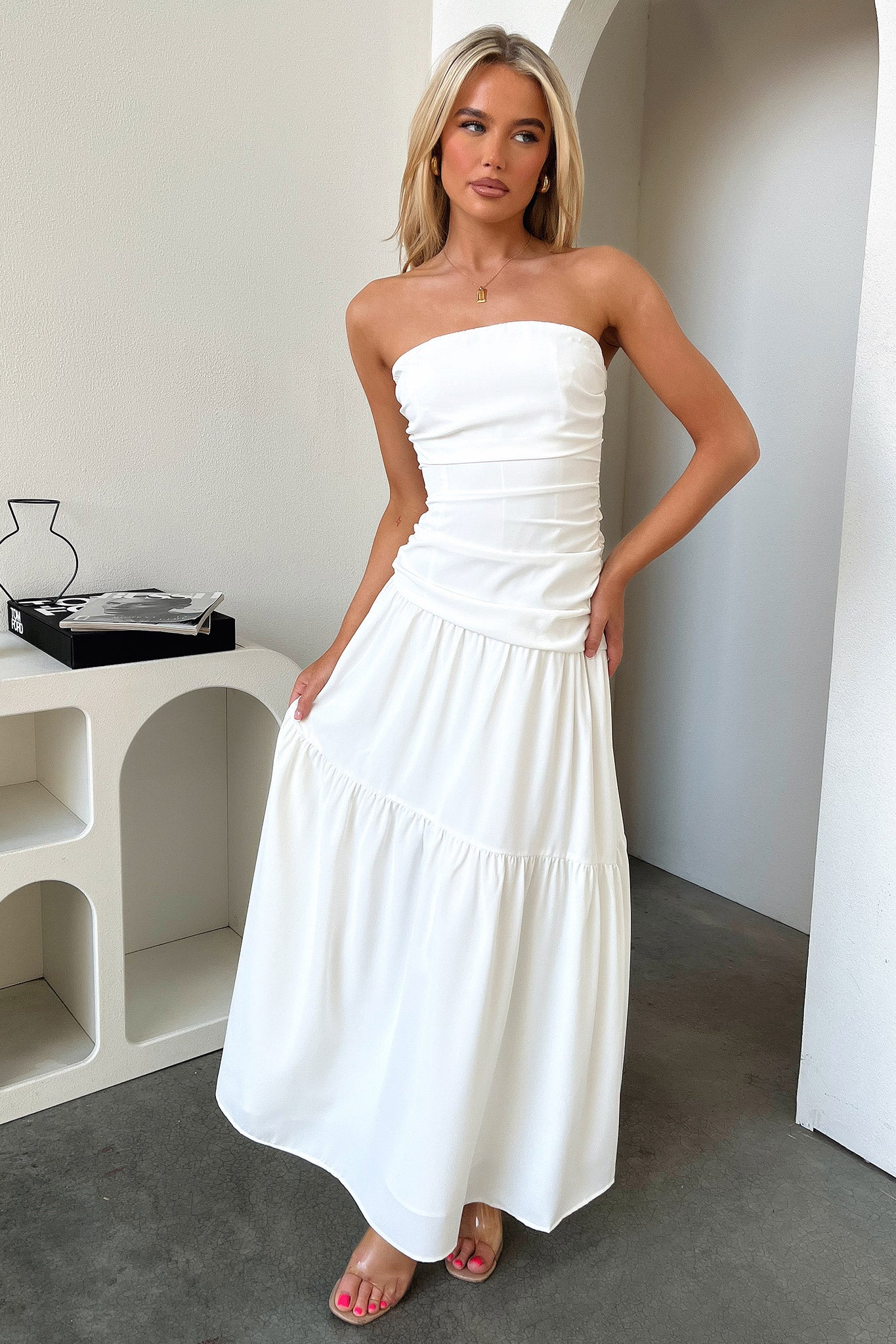 Charlotte Maxi Dress - White-Coutiqo