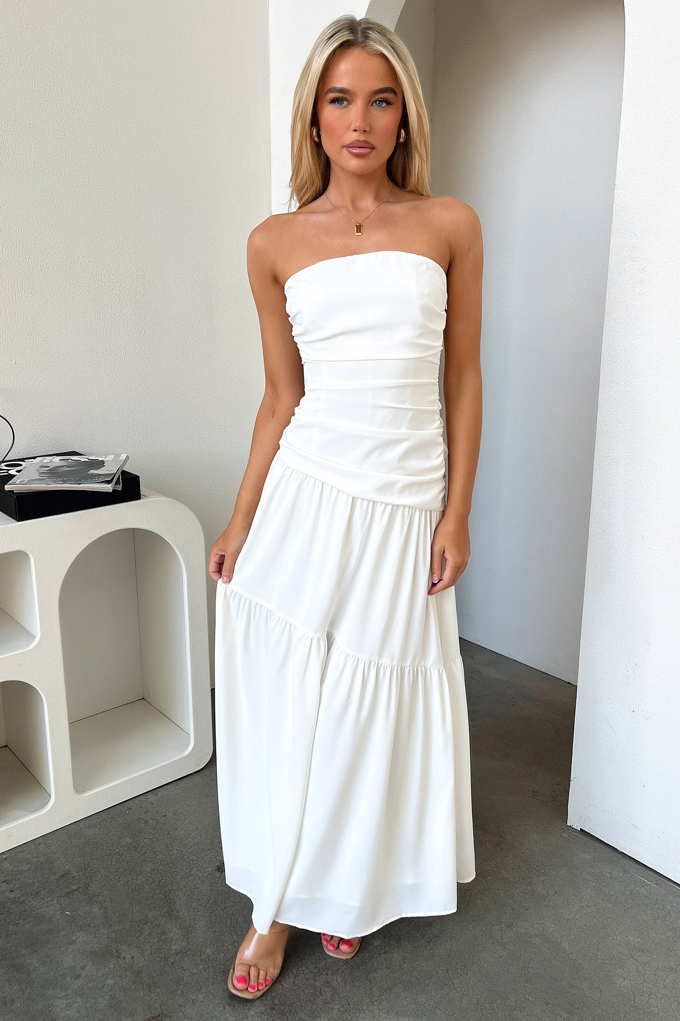 Charlotte Maxi Dress - White-Coutiqo