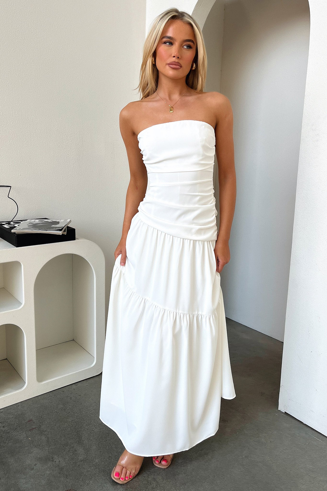 Charlotte Maxi Dress - White-Coutiqo