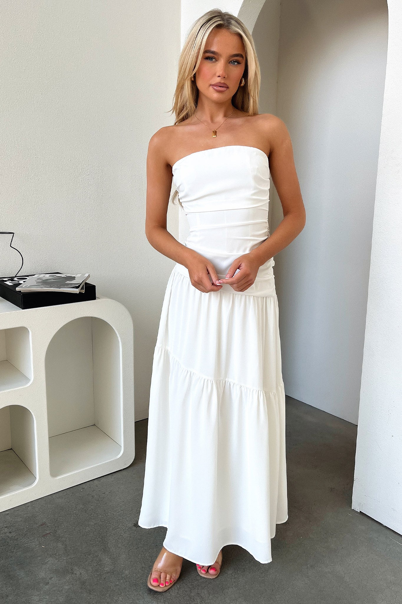 Charlotte Maxi Dress - White-Coutiqo