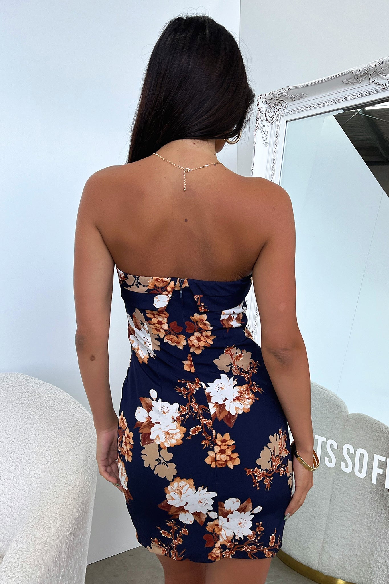 Charms Dress - Navy Floral-Coutiqo