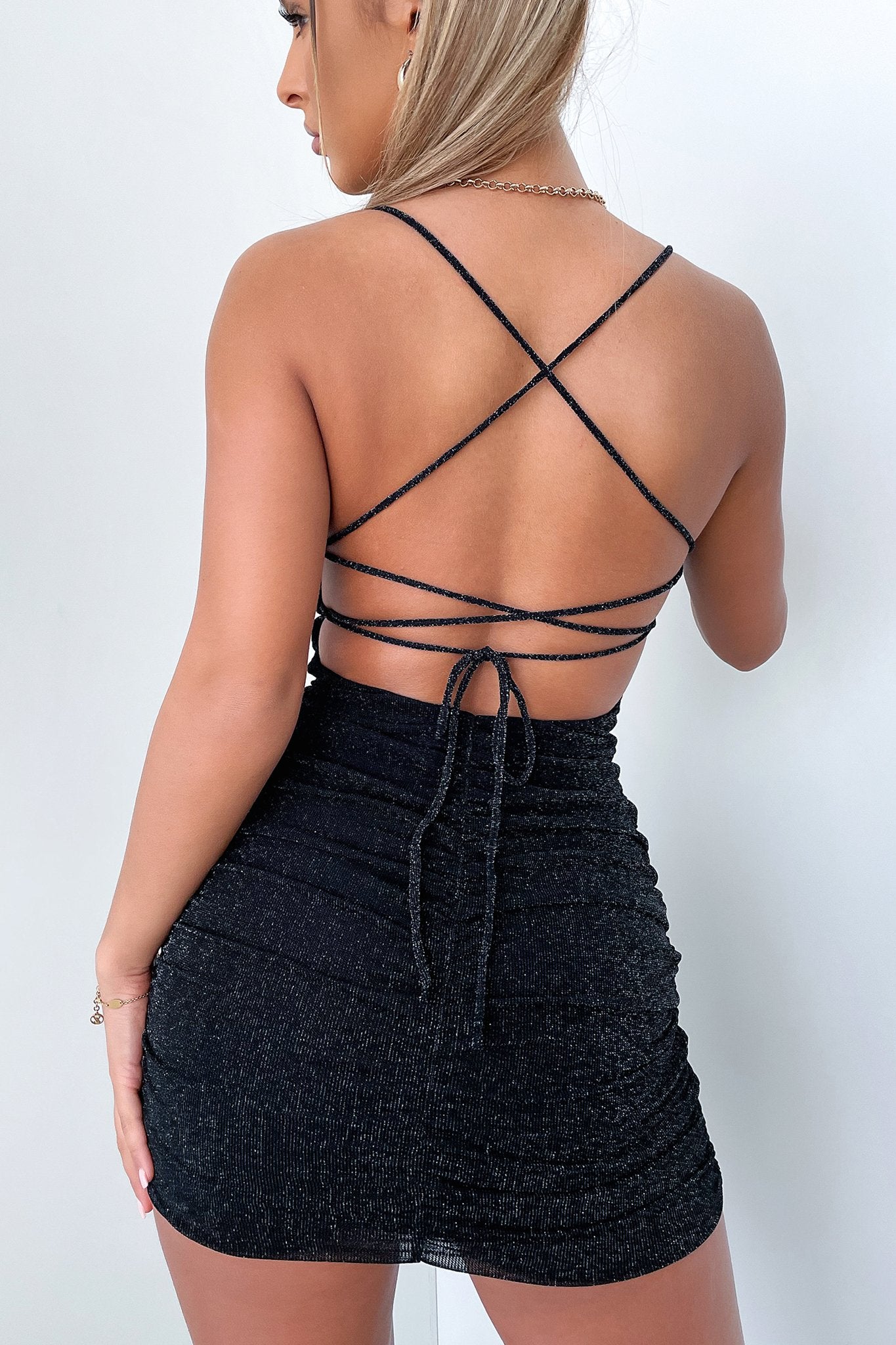 Cia Dress - Black Sparkle-Coutiqo