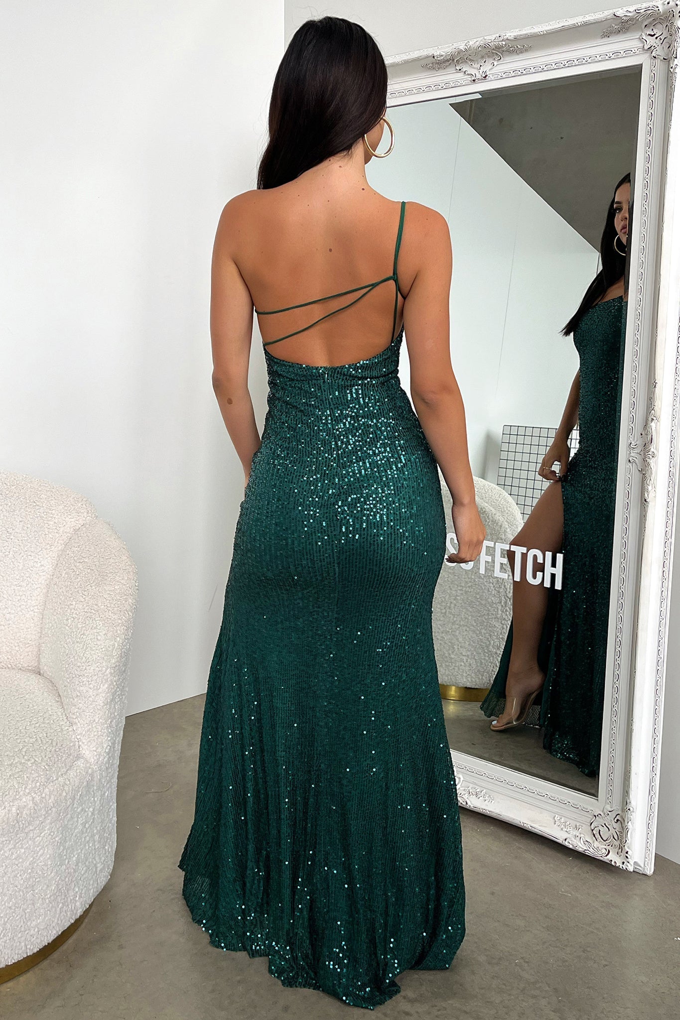 Ciara Maxi Dress - Emerald Sequin-Coutiqo