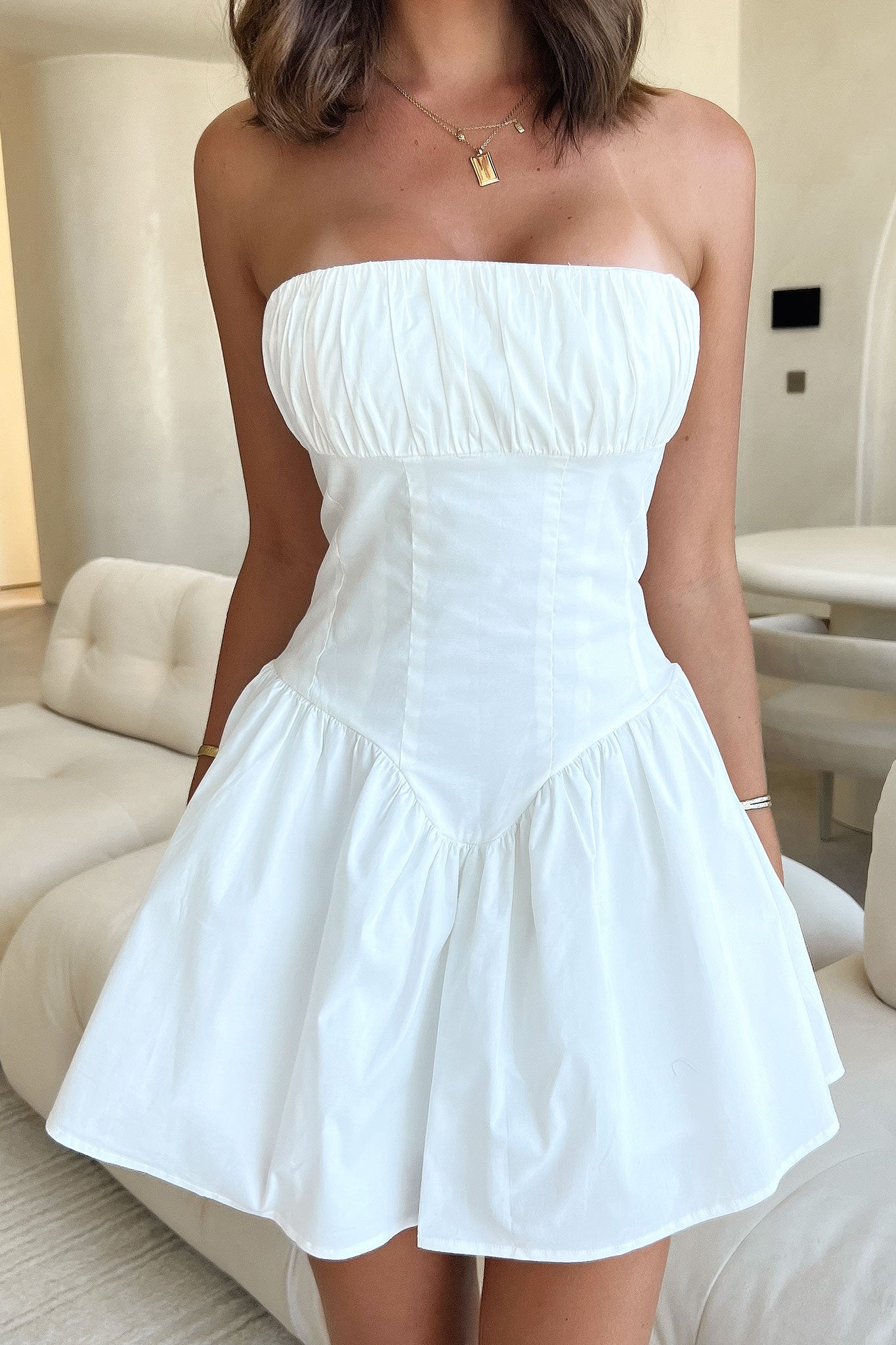 Colette Dress - White-Coutiqo