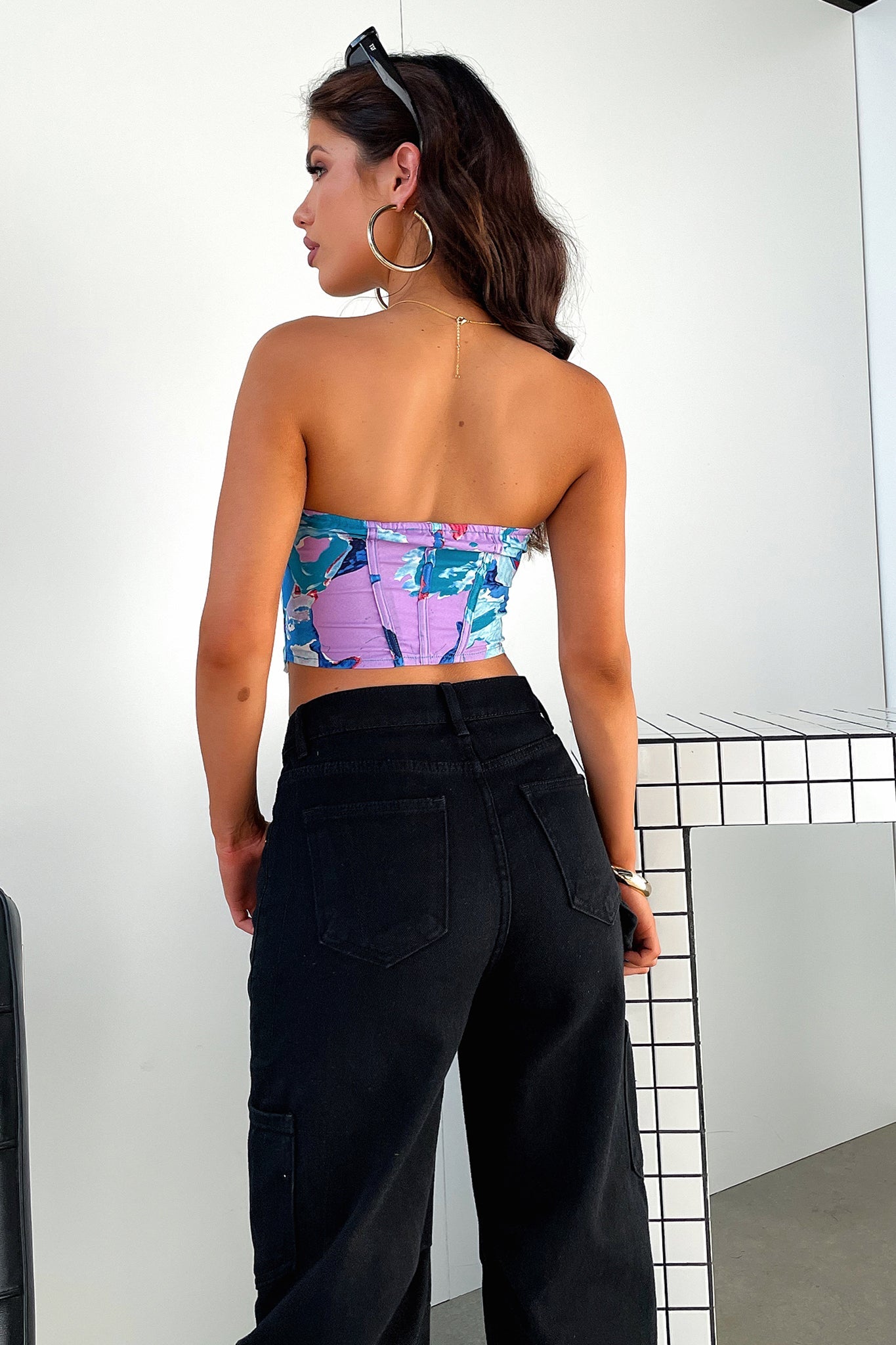 Jayde Corset - Blue Pattern-Coutiqo