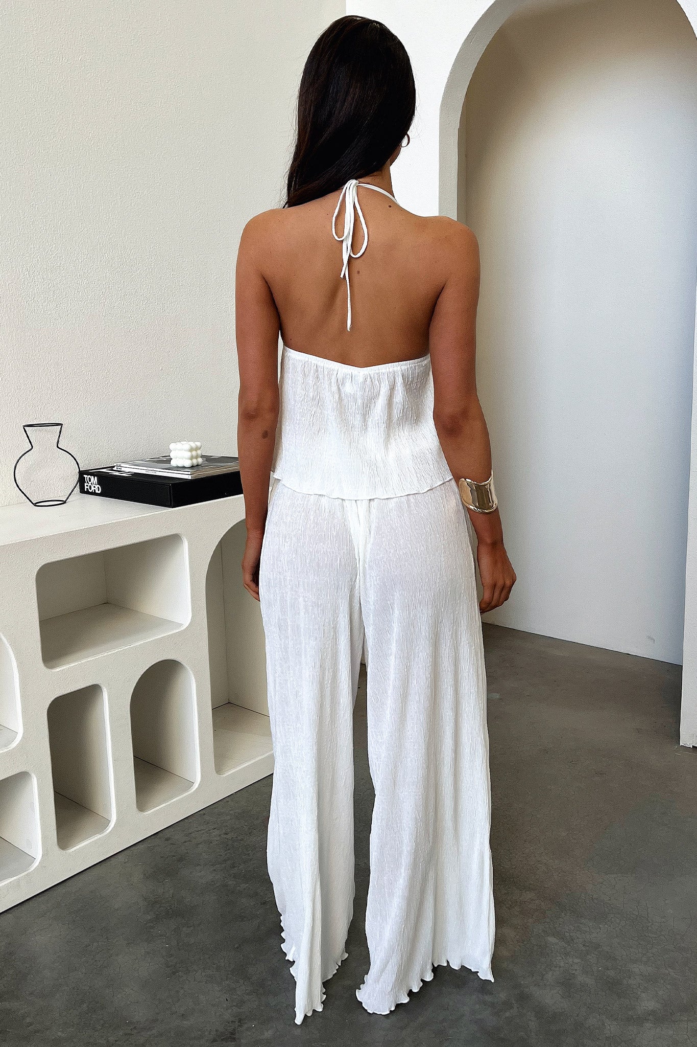 Prisha Halter Top - Cream-Coutiqo