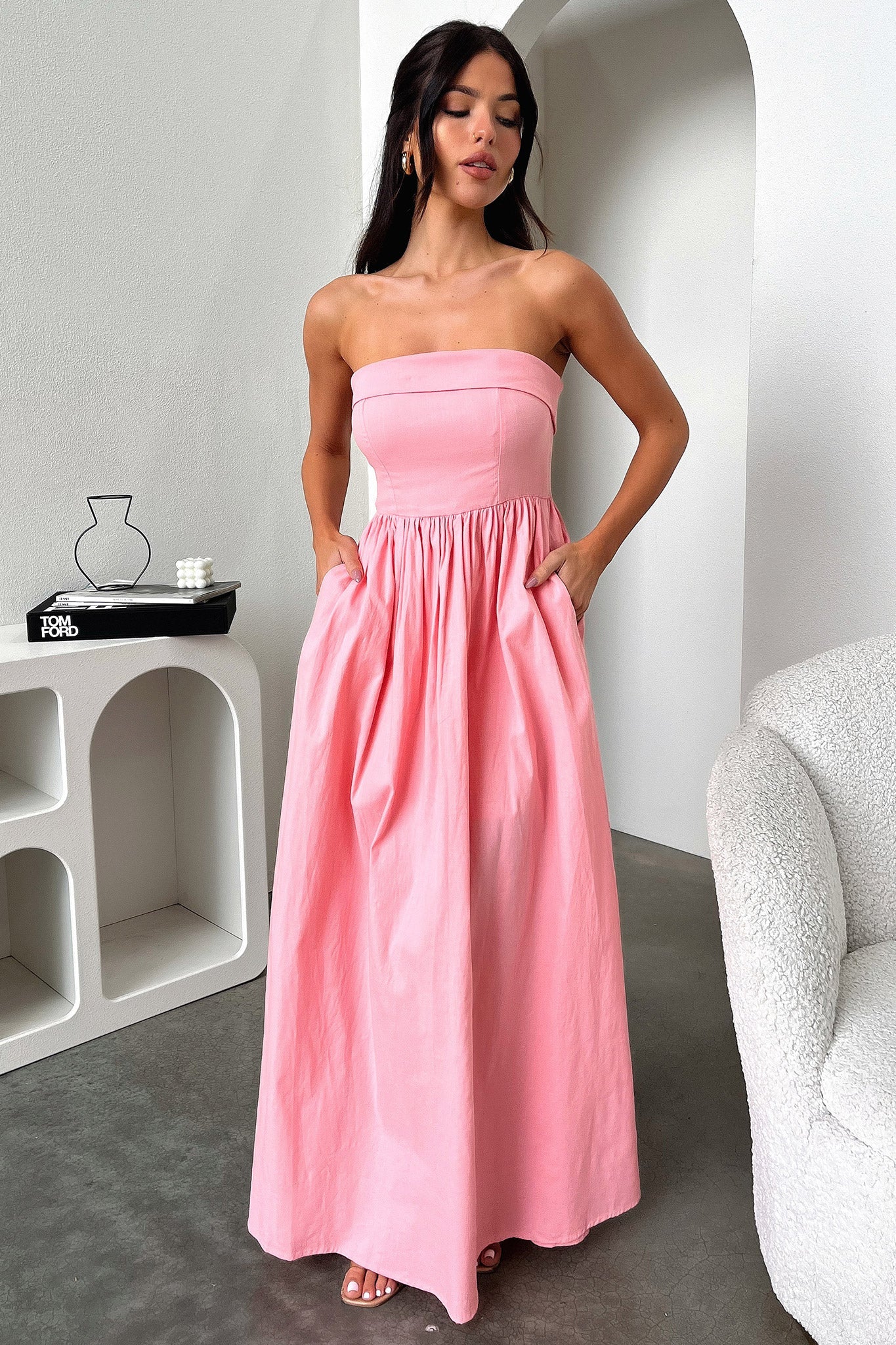Cornell Maxi Dress - Pink-Coutiqo