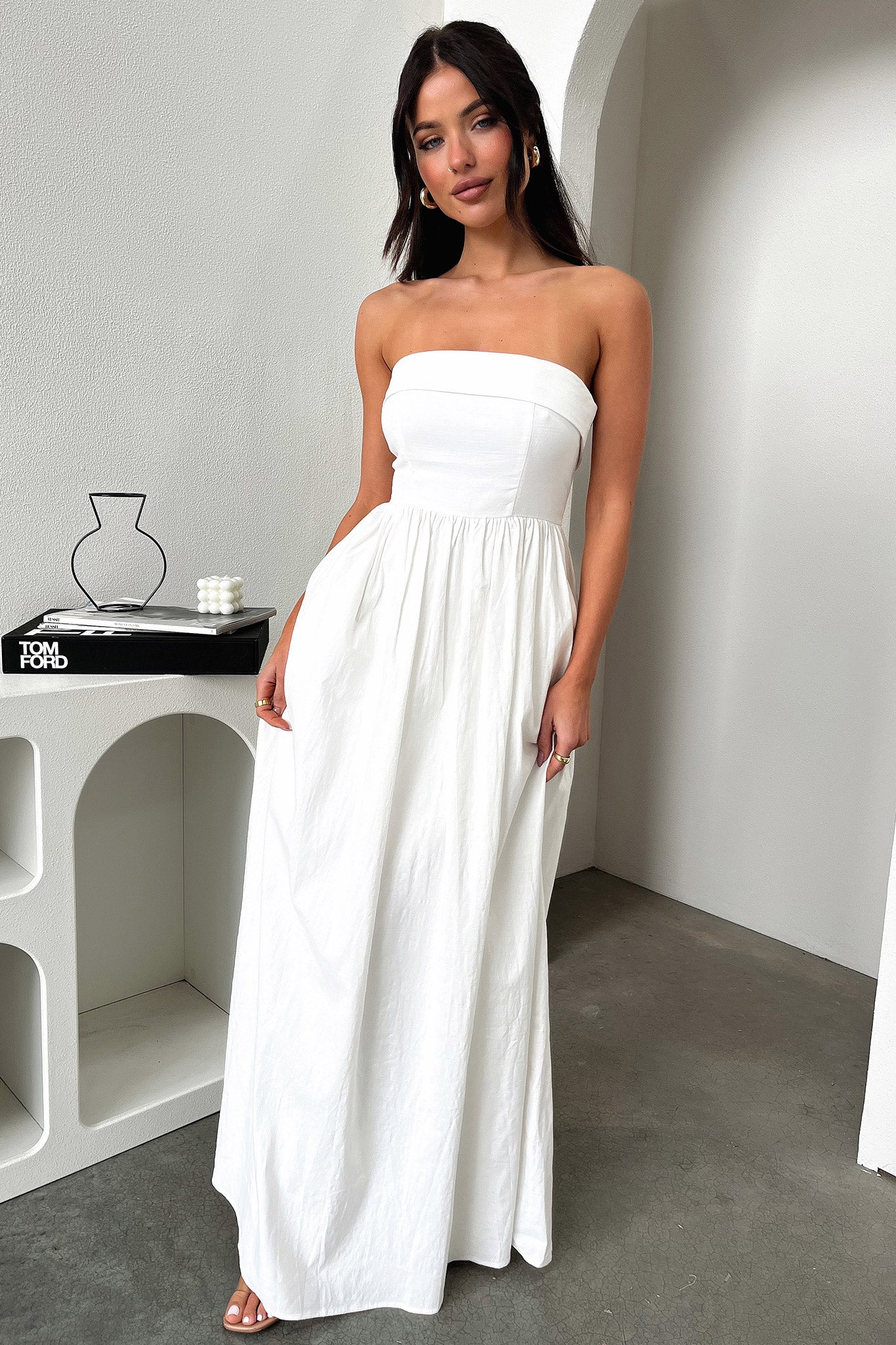 Cornell Maxi Dress - White-Coutiqo