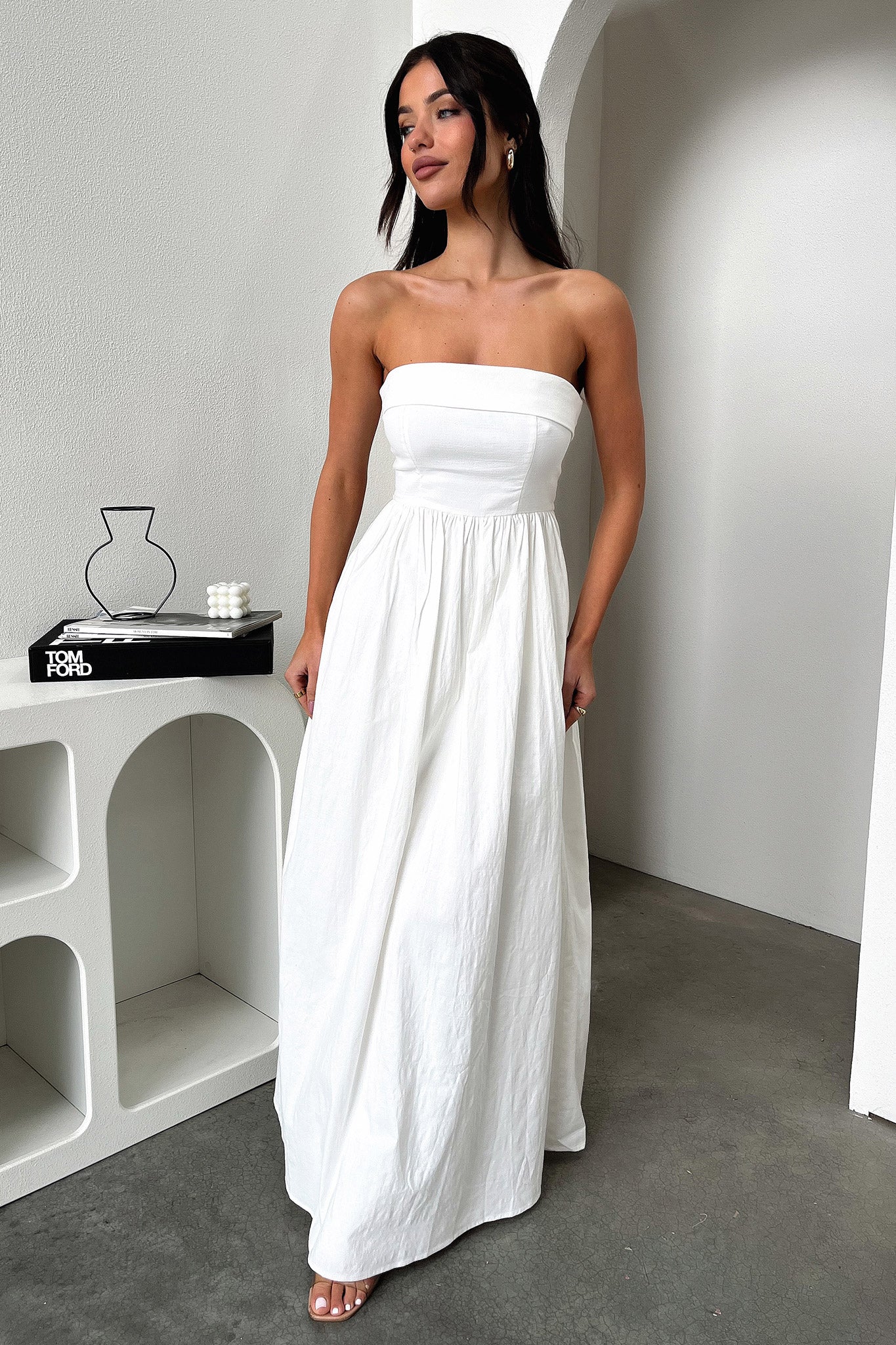 Cornell Maxi Dress - White-Coutiqo