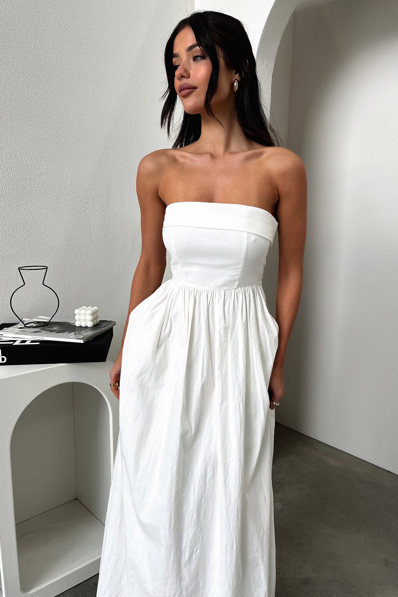 Cornell Maxi Dress - White-Coutiqo