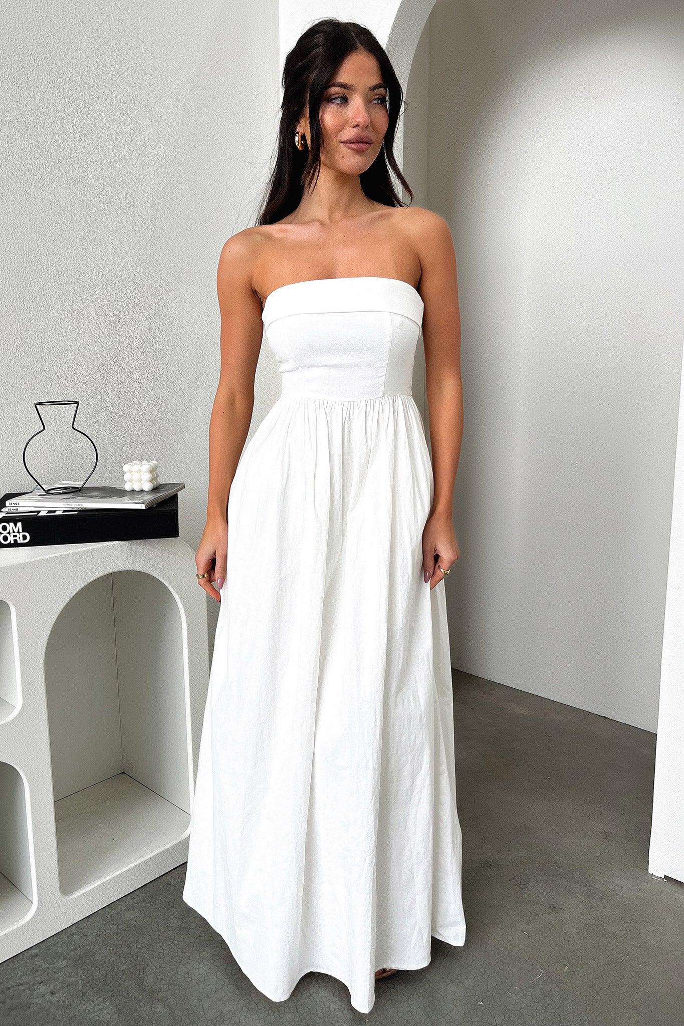 Cornell Maxi Dress - White-Coutiqo