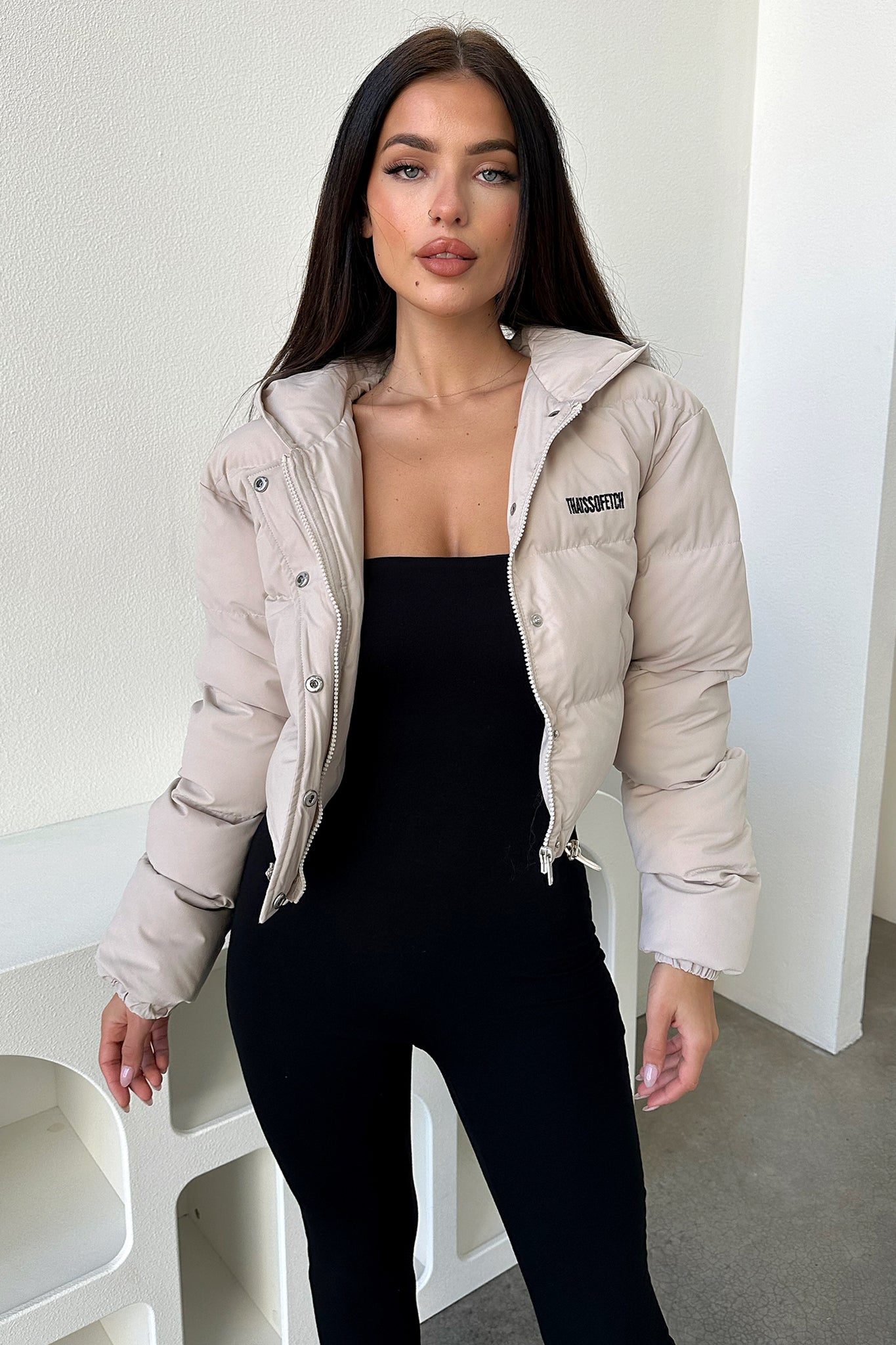 Cyrus Puffer Jacket - Bone-Coutiqo