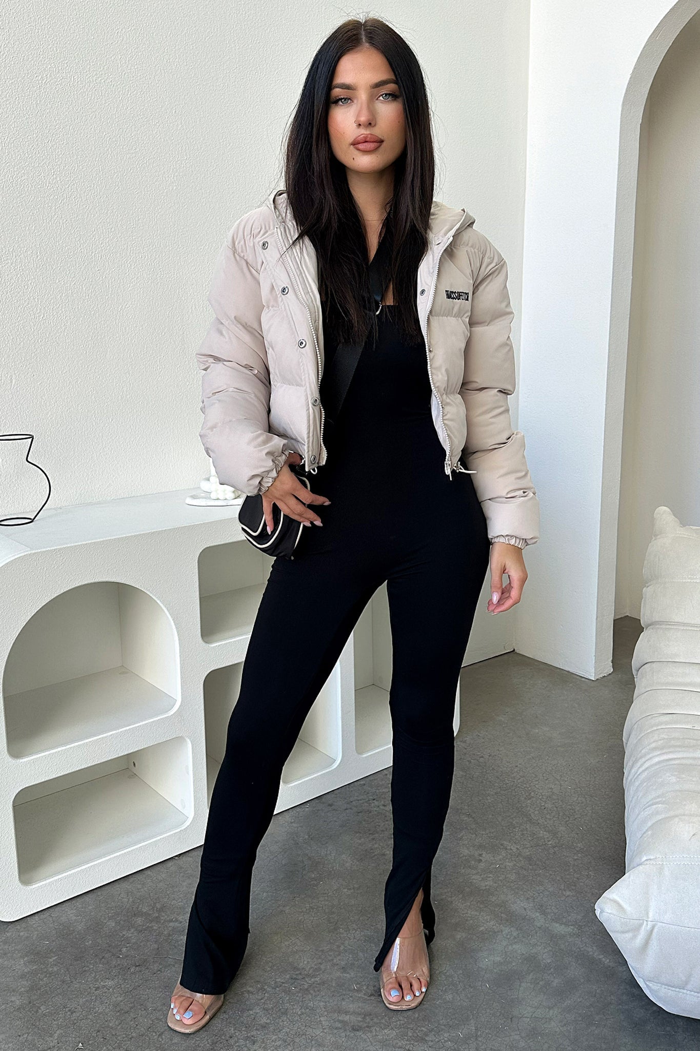 Cyrus Puffer Jacket - Bone-Coutiqo