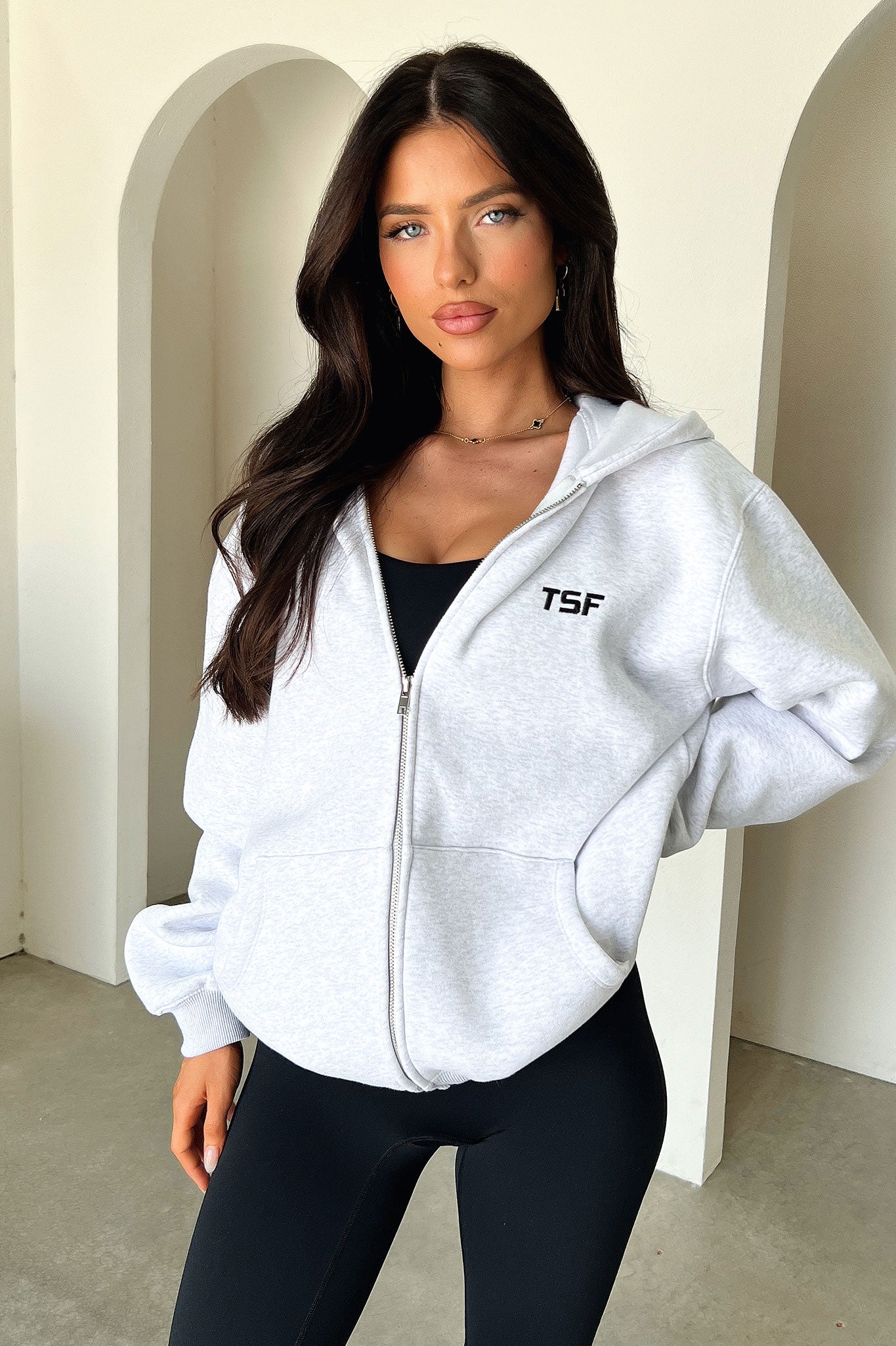 Dale Zip Up Hoodie - Grey-Coutiqo