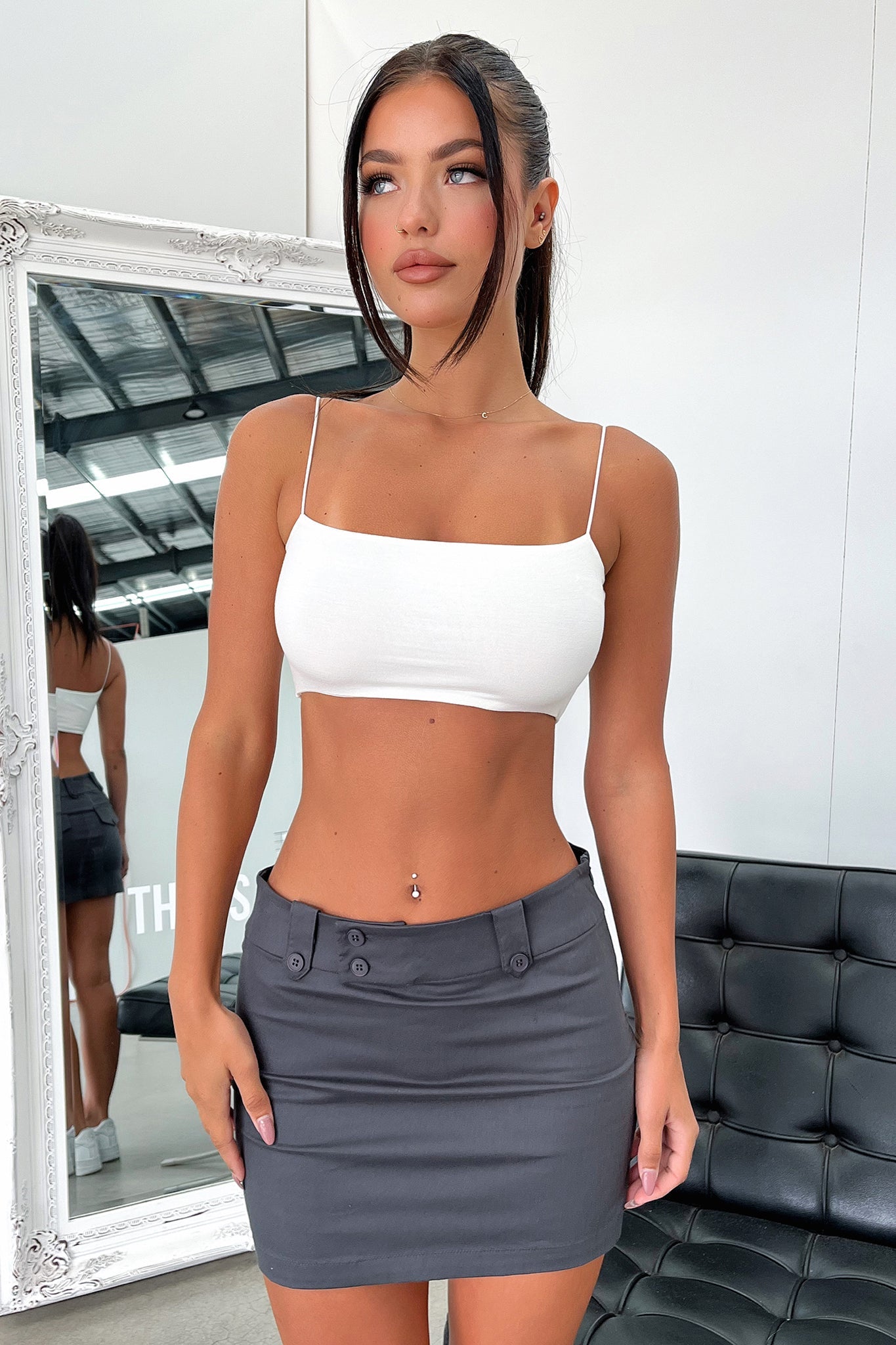 Dalena Crop - White-Coutiqo