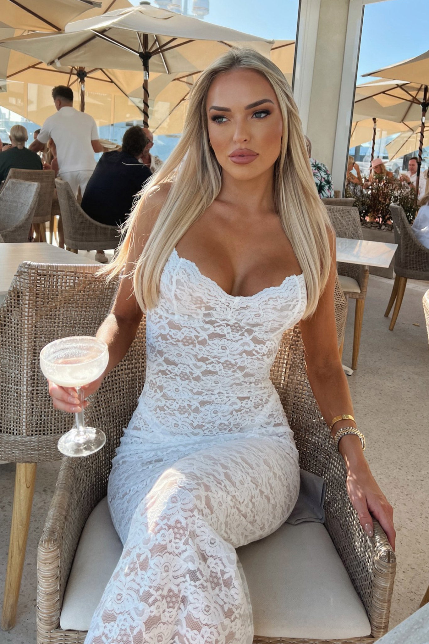 Destiny Midi Dress - White-Coutiqo