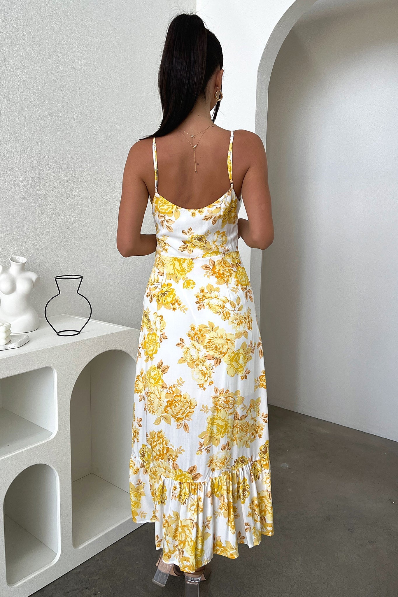 Dilara Maxi Dress - Yellow Floral-Coutiqo