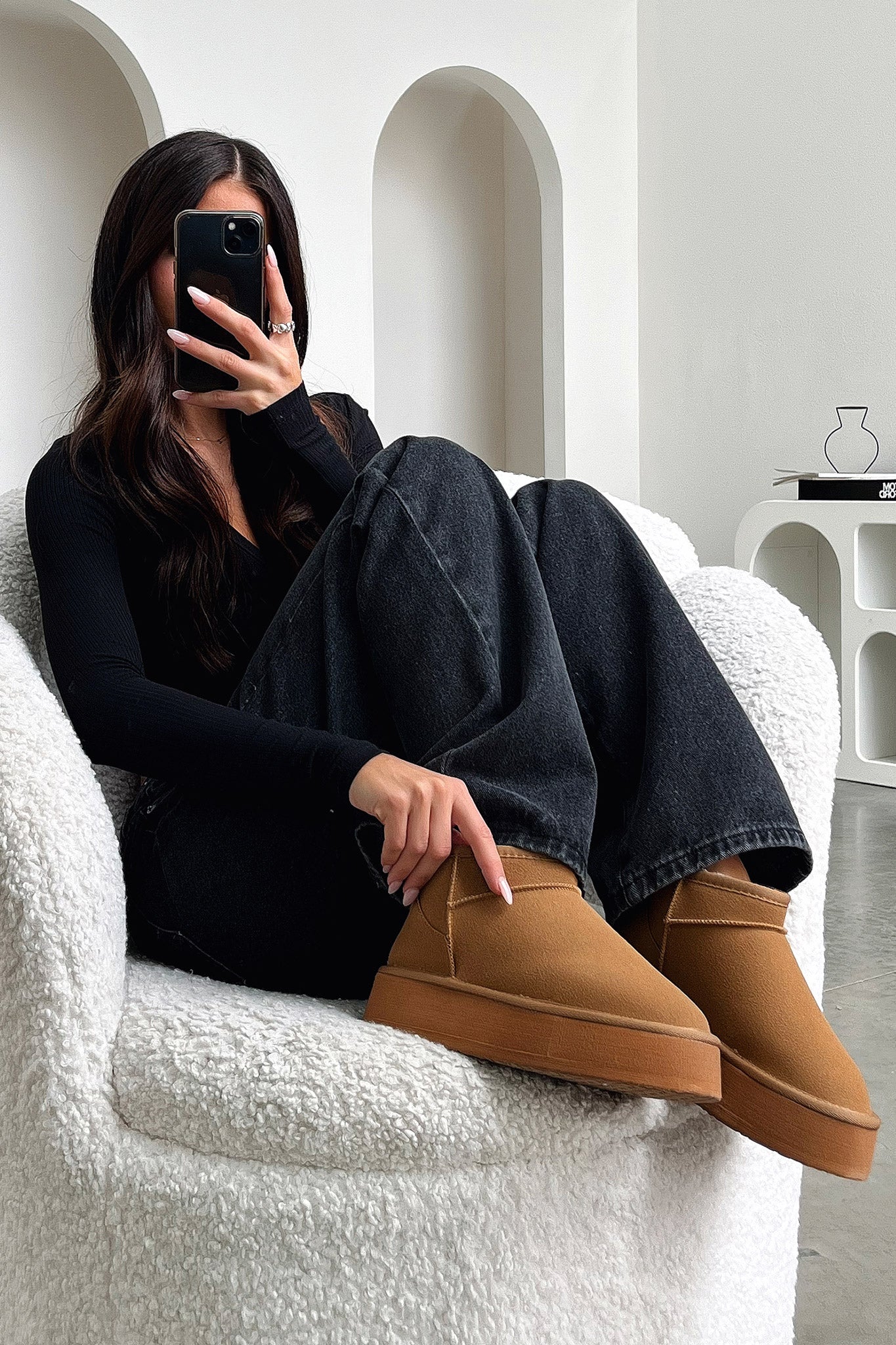 Eesha Platform Boots - Chestnut-Coutiqo