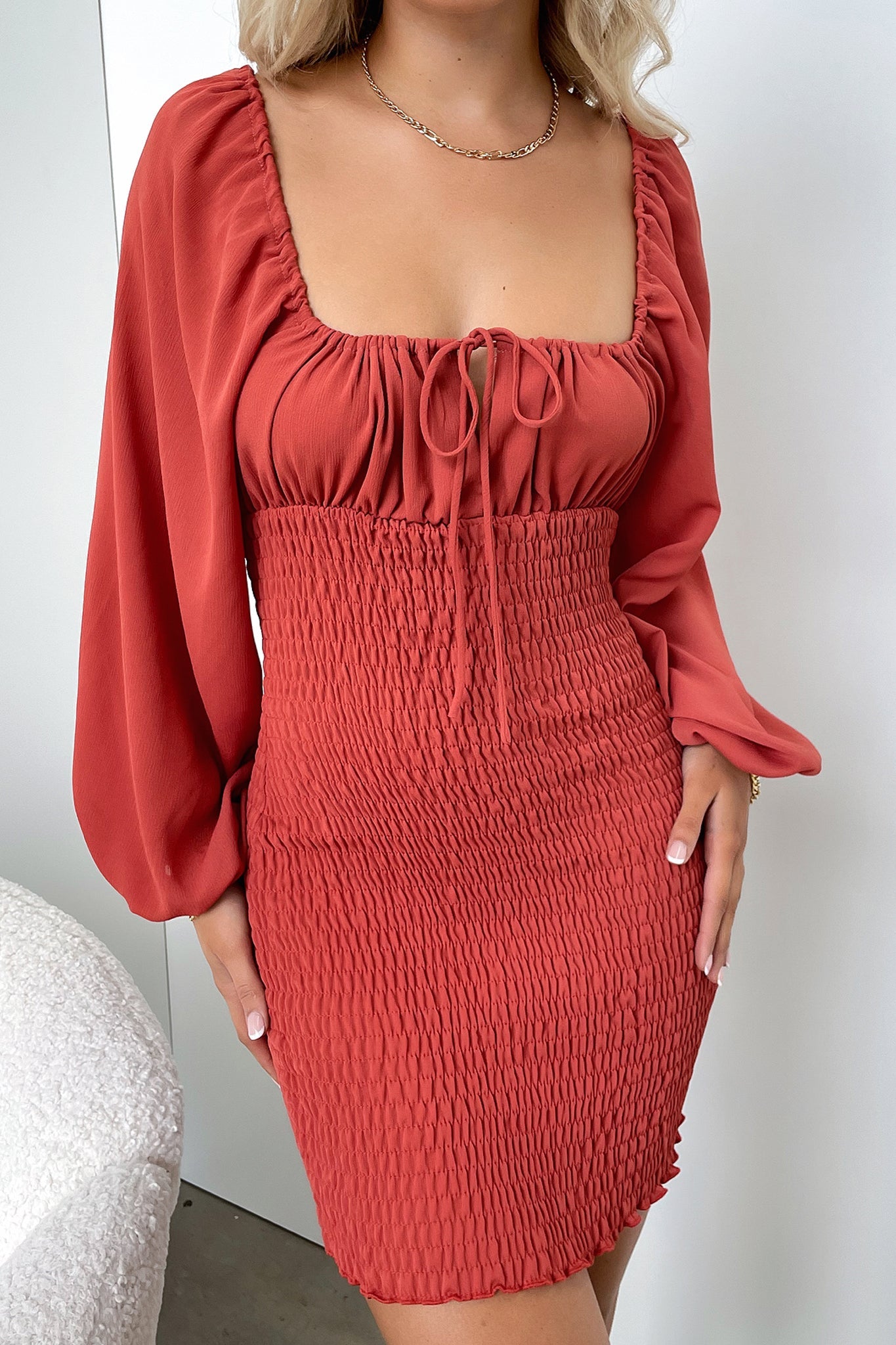 Ella Dress - Rust-Coutiqo