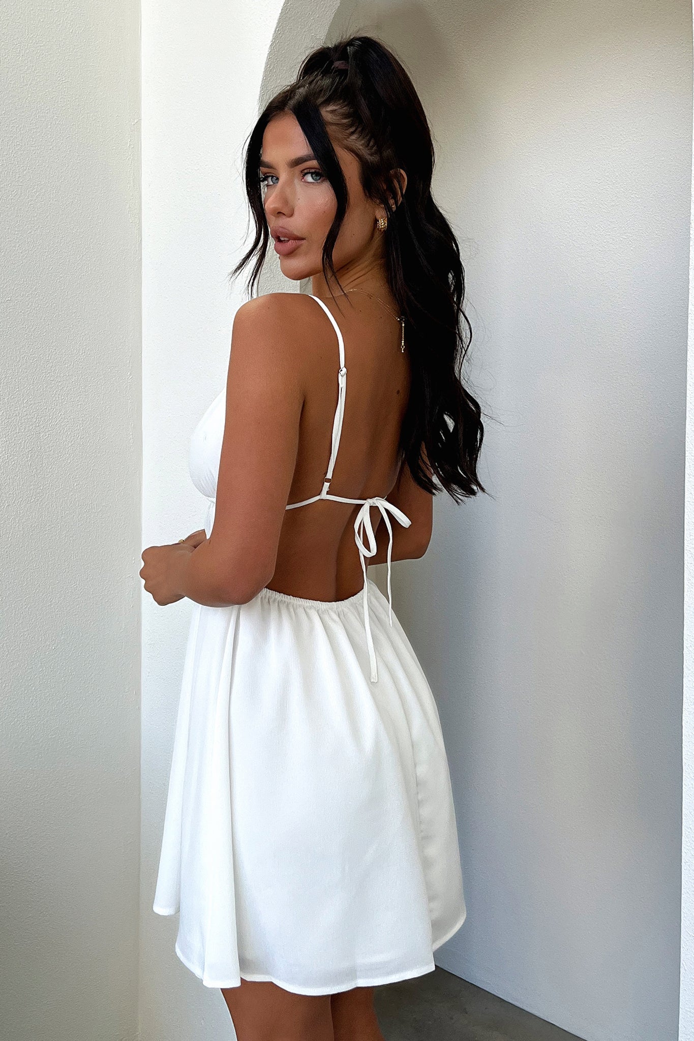 Elore Mini Dress - White-Coutiqo