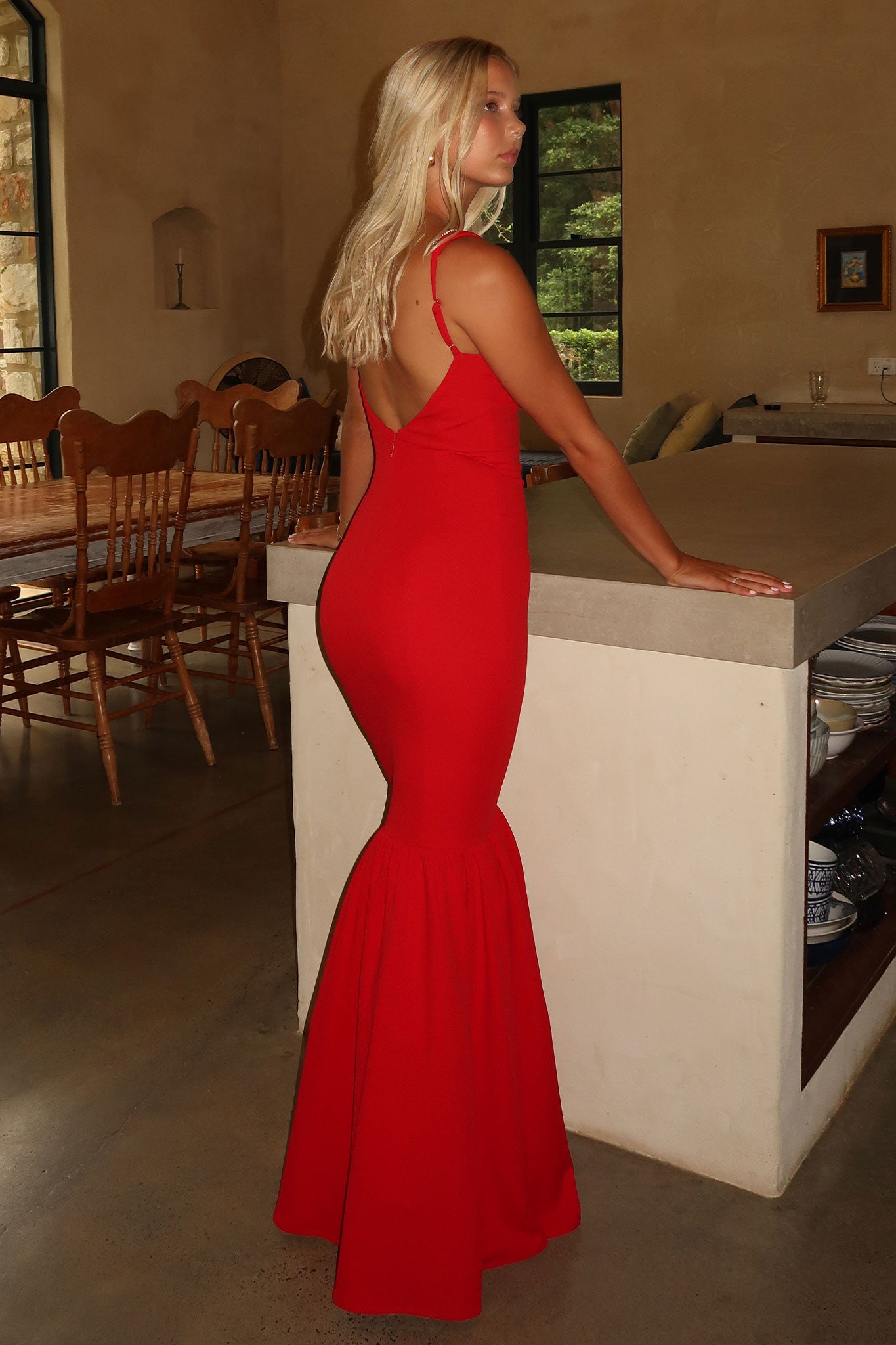 Emberly Maxi Dress - Red-Coutiqo