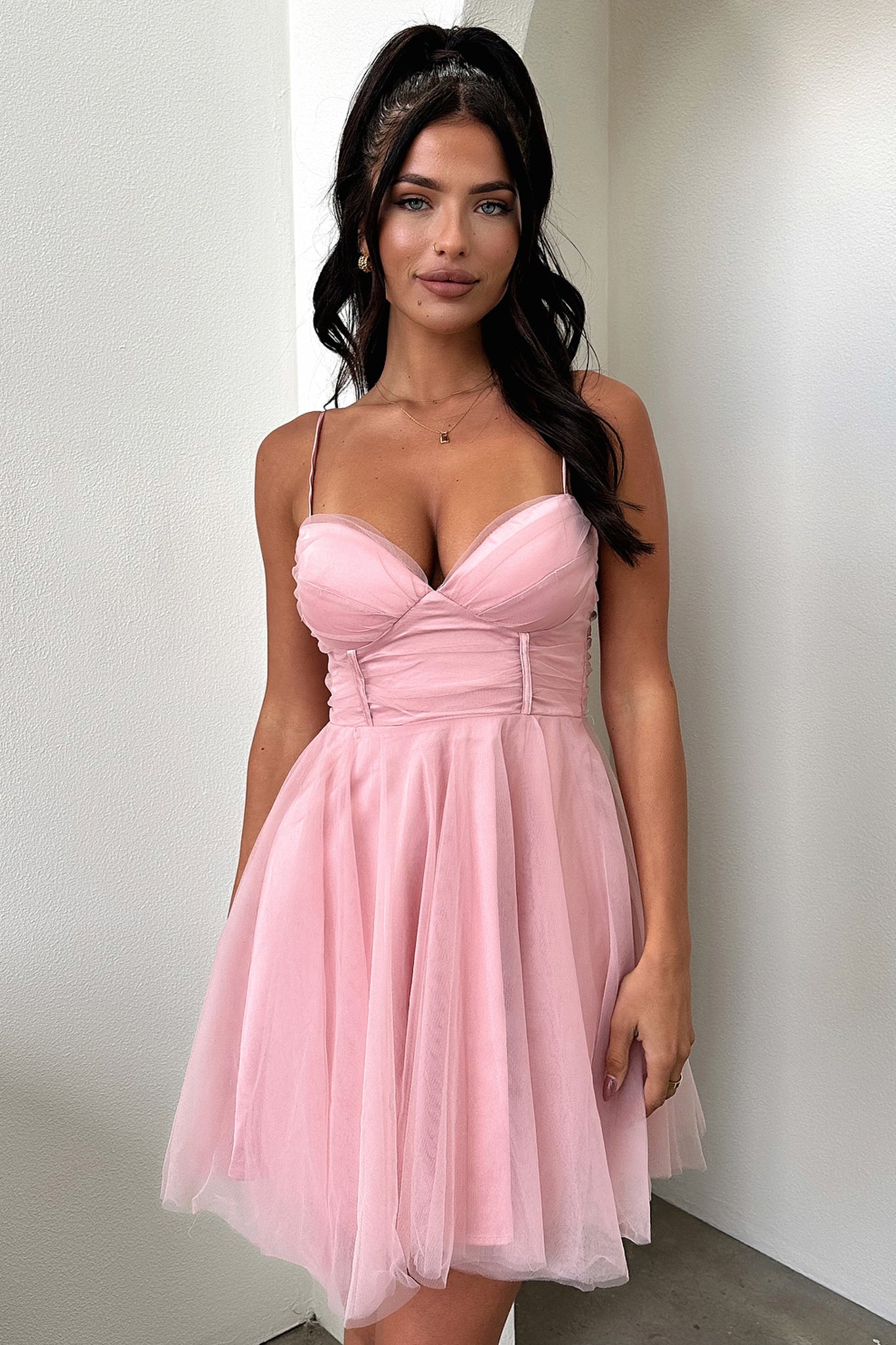 Emilia Dress - Pink-Coutiqo