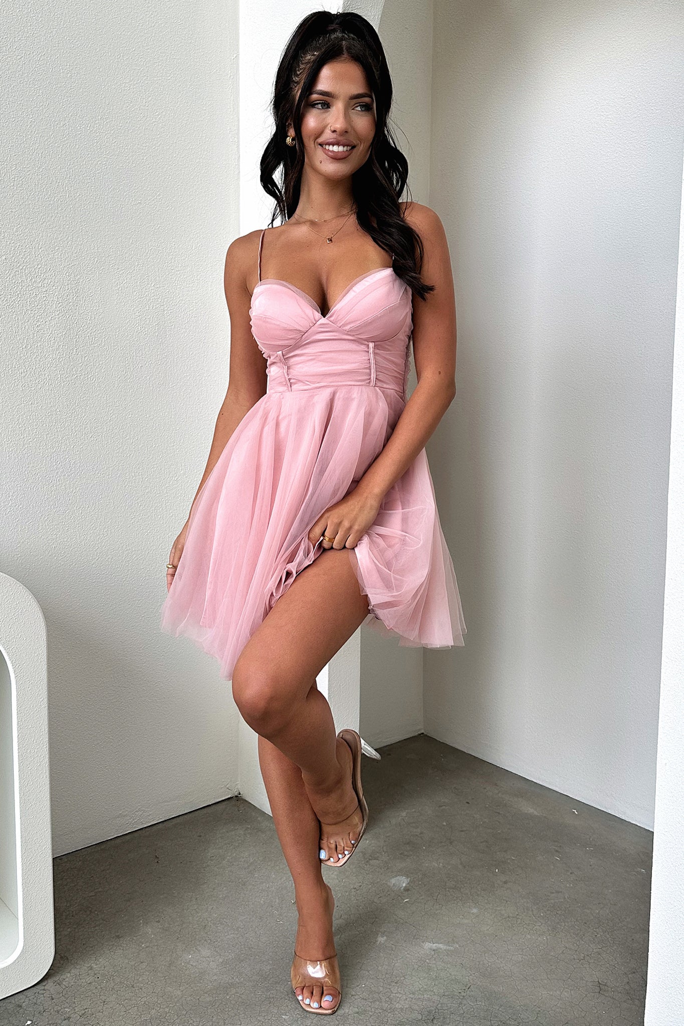 Emilia Dress - Pink-Coutiqo